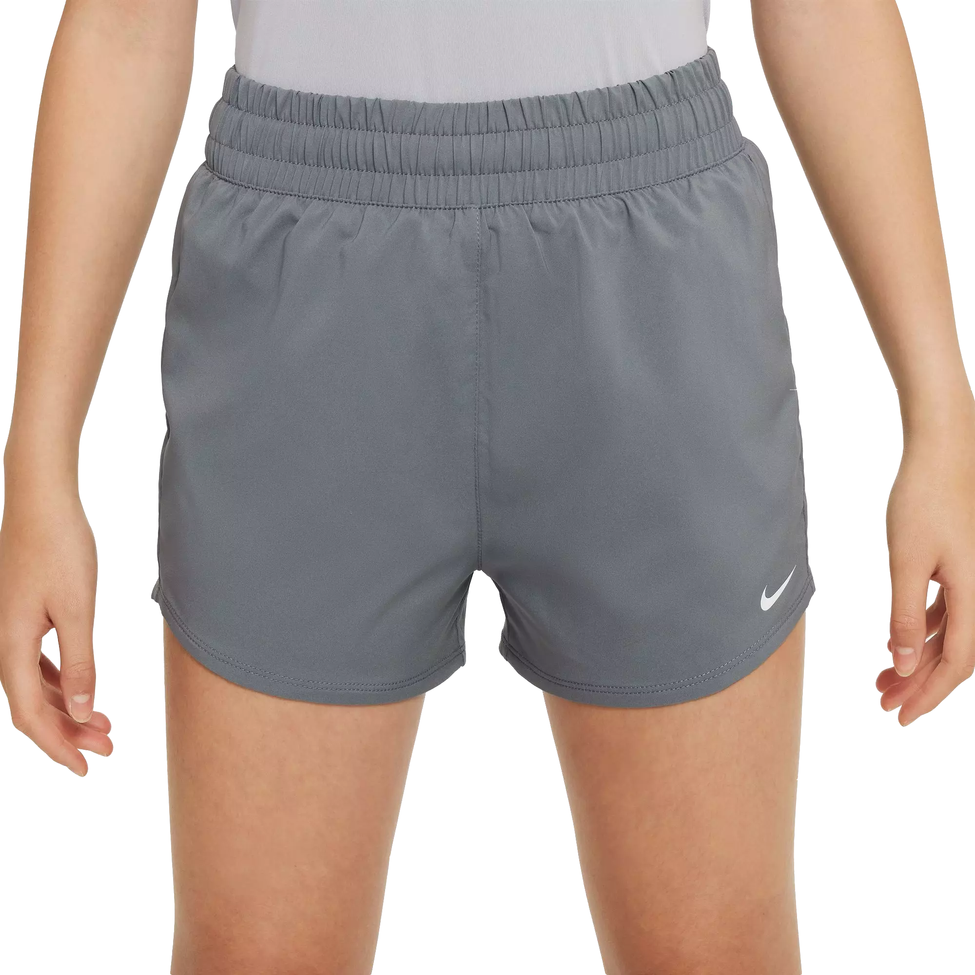 Nike Big Girls' Dri-FIT High-Waisted Woven Training Shorts - Grey - GREY