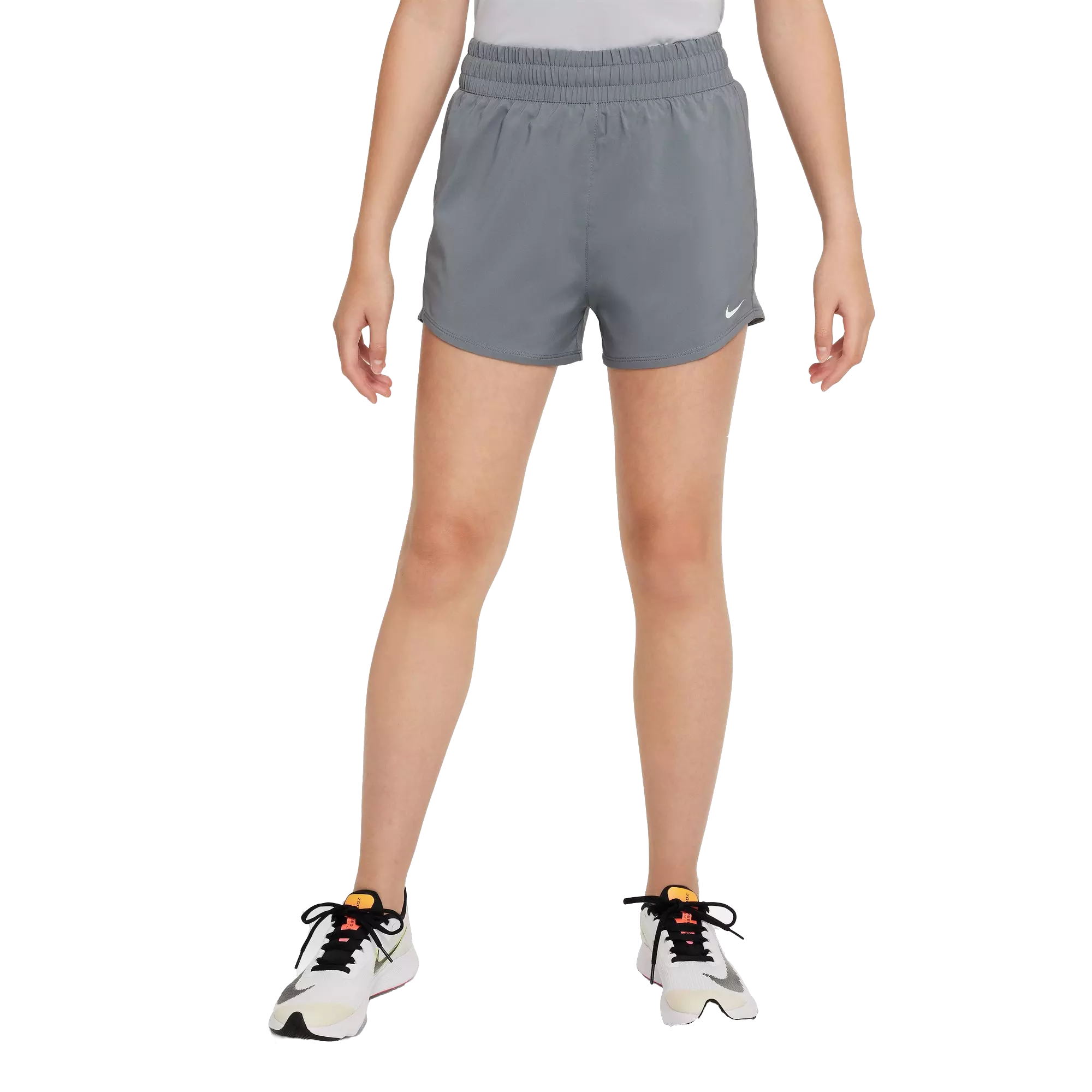 Nike Big Girls' Dri-FIT High-Waisted Woven Training Shorts - Grey - GREY