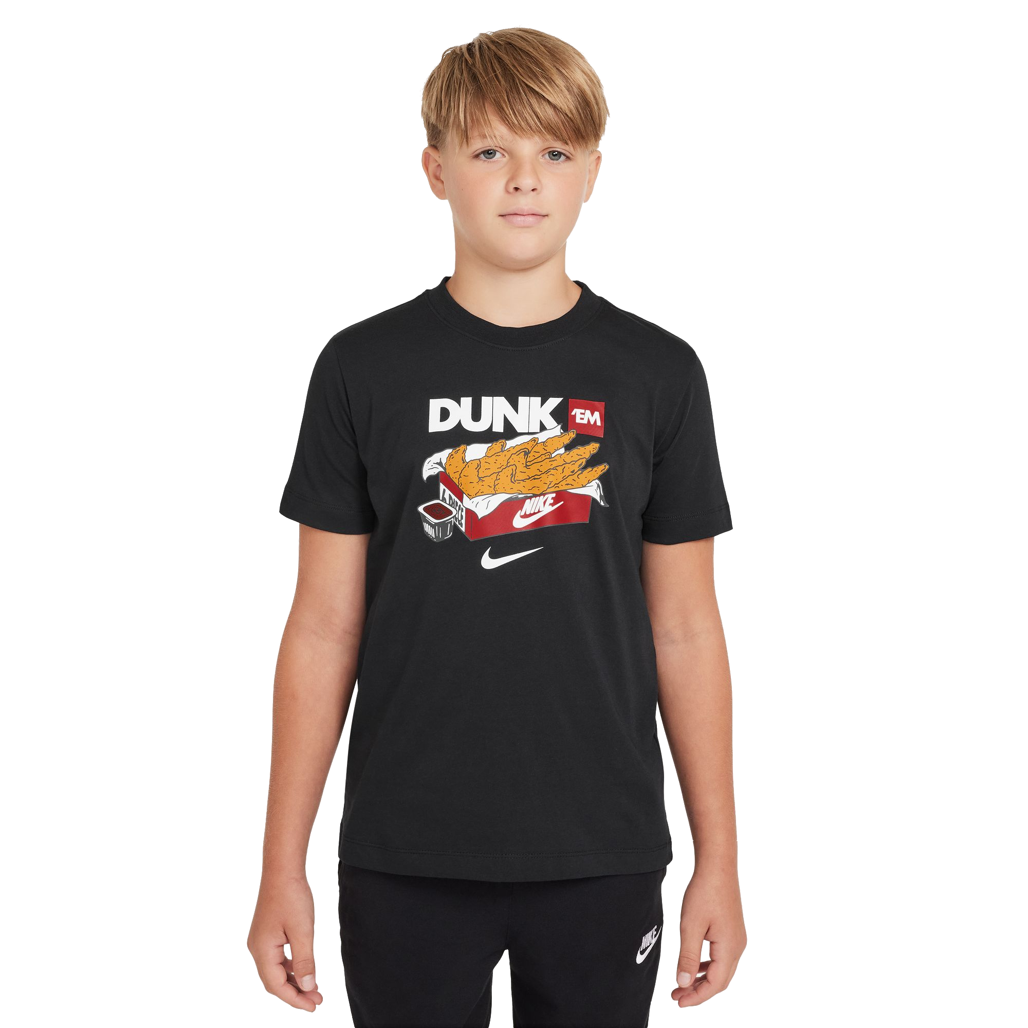 Nike Big Boys' Dunk 'Em Sportswear Tee - Black - BLACK Thumbnail View 1
