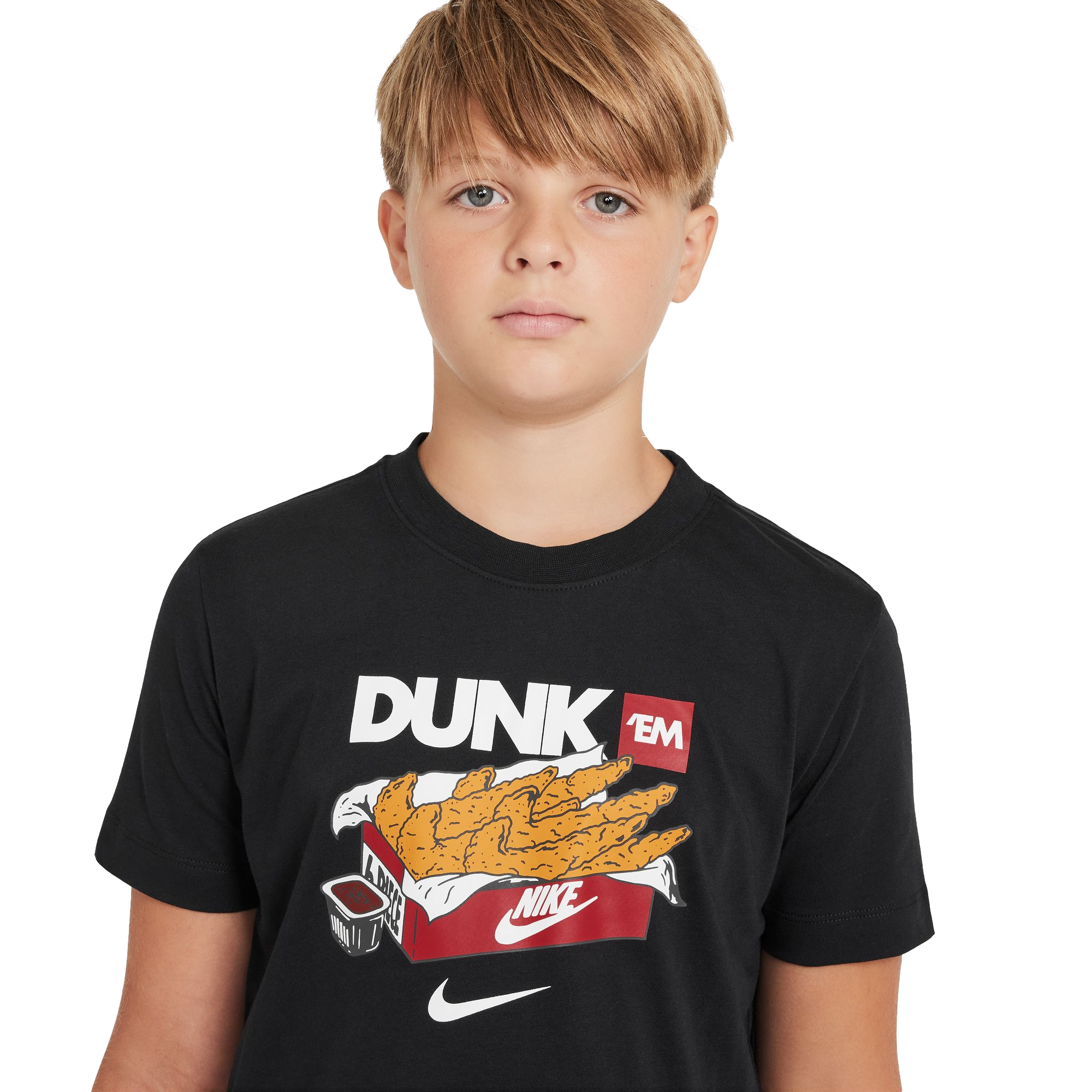 Nike Big Boys' Dunk 'Em Sportswear Tee - Black - BLACK Thumbnail View 3