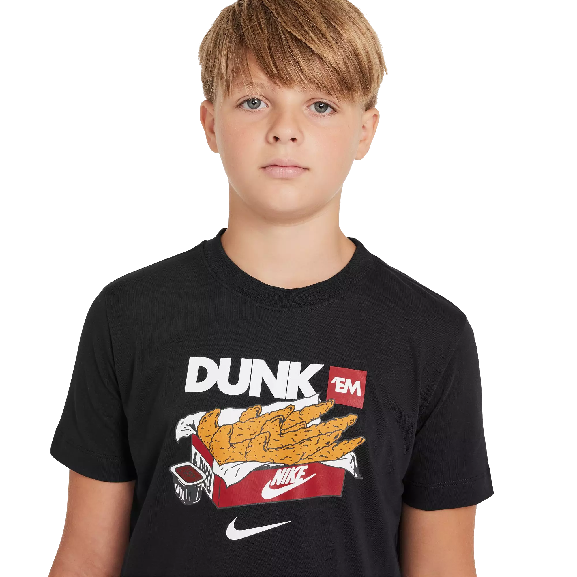 Nike Big Boys' Dunk 'Em Sportswear Tee - Black - BLACK