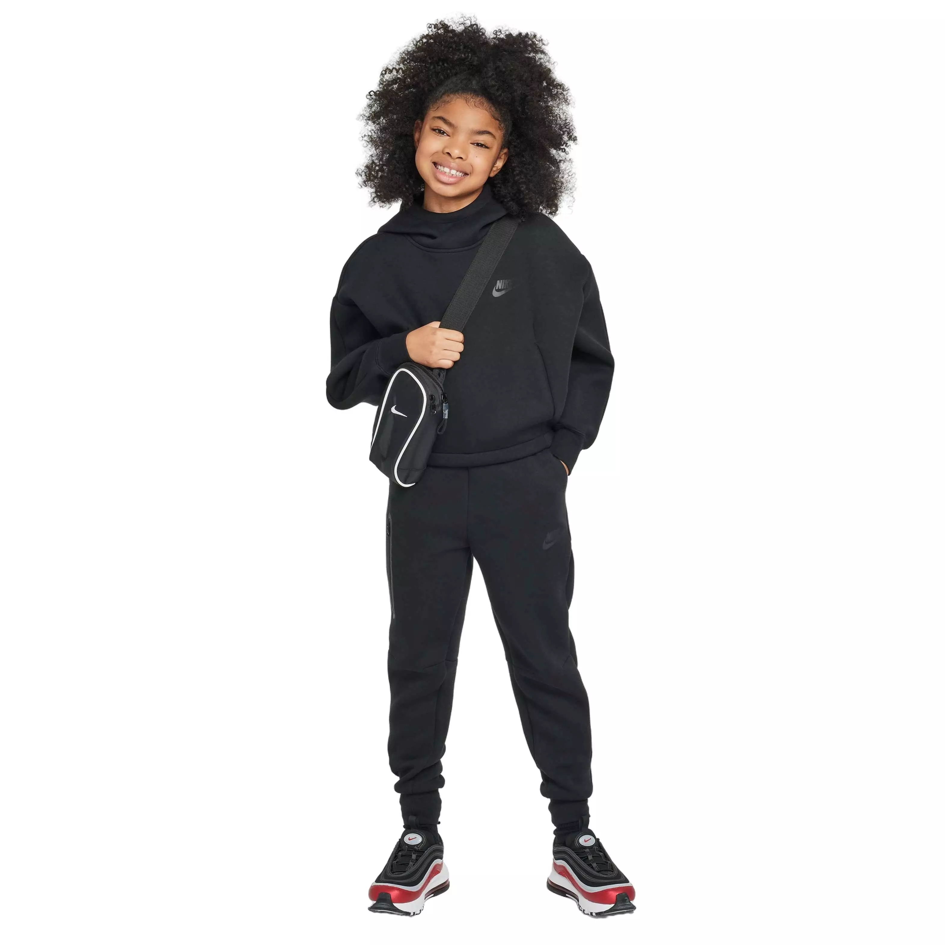 Nike Big Girls' Sportswear Tech Fleece Oversized Hoodie - BLACK