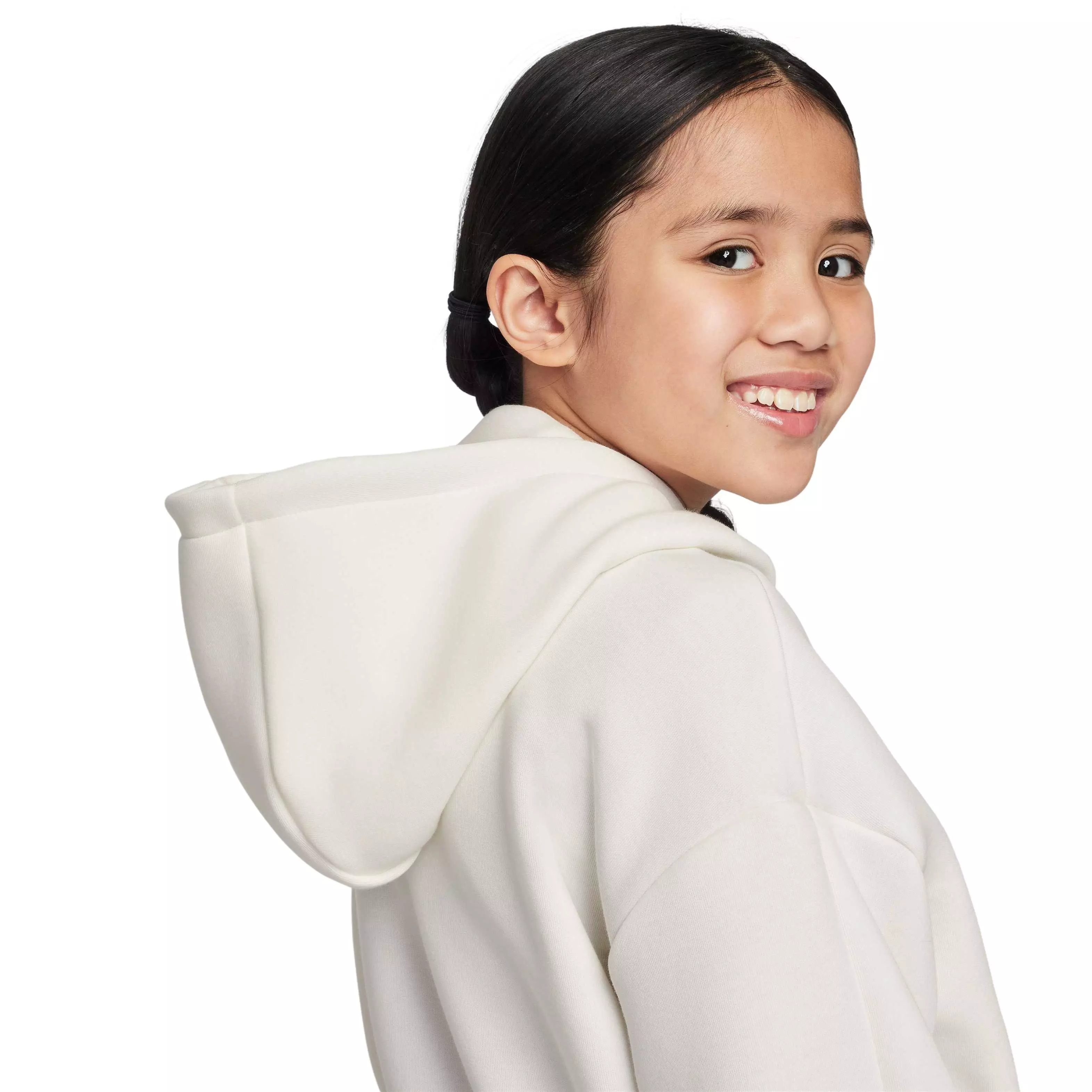 Nike Big Girls' Sportswear Tech Fleece Oversized Hoodie - WHITE