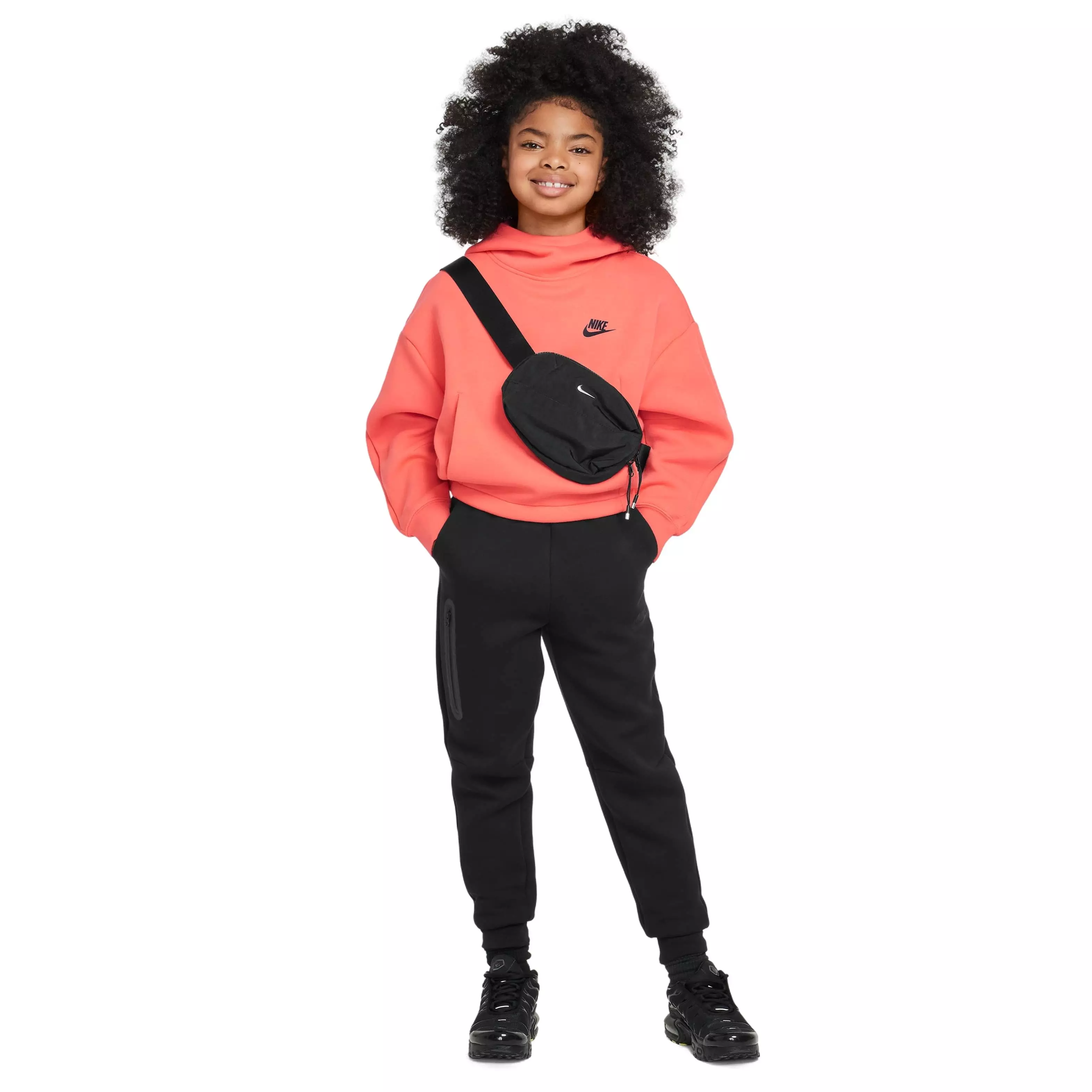 Nike Big Girls' Sportswear Tech Fleece Oversized Hoodie - ORANGE