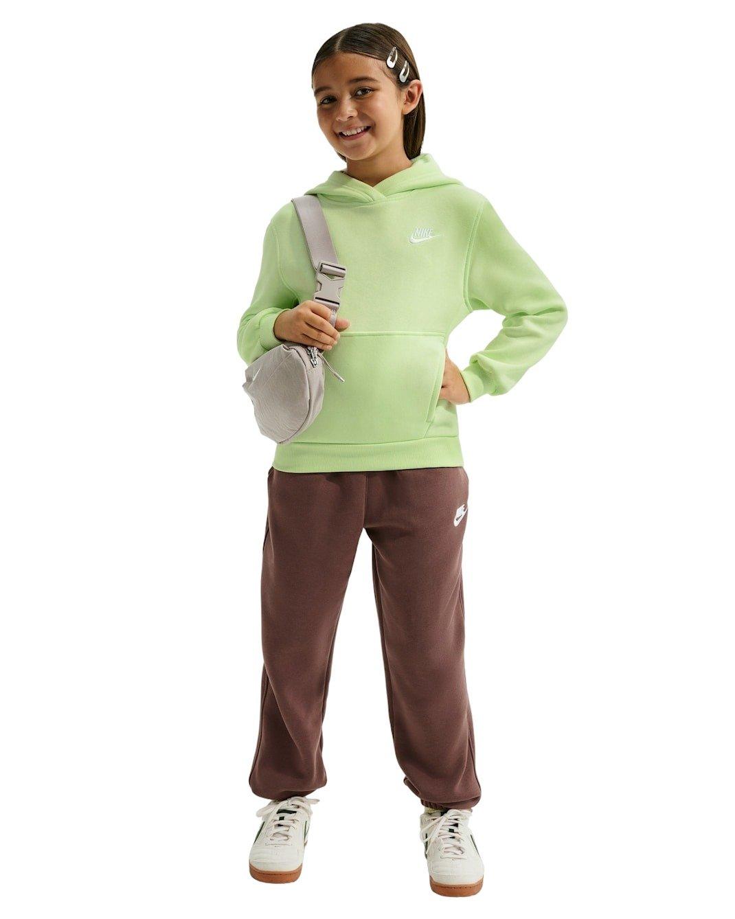 Nike Big Kids' Sportswear Club Fleece Pullover Hoodie - Lime Green - LIME GREEN Thumbnail View 6