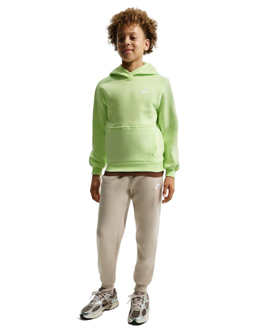 Nike Big Kids' Sportswear Club Fleece Pullover Hoodie - Lime Green - LIME GREEN Thumbnail View 7