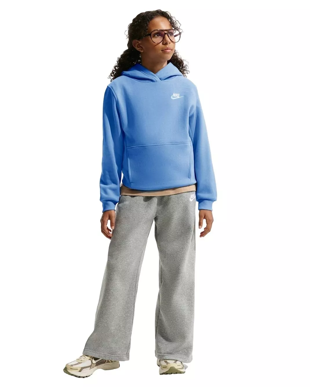 Nike Big Kids' Sportswear Club Fleece Pullover Hoodie - Blue - BLUE