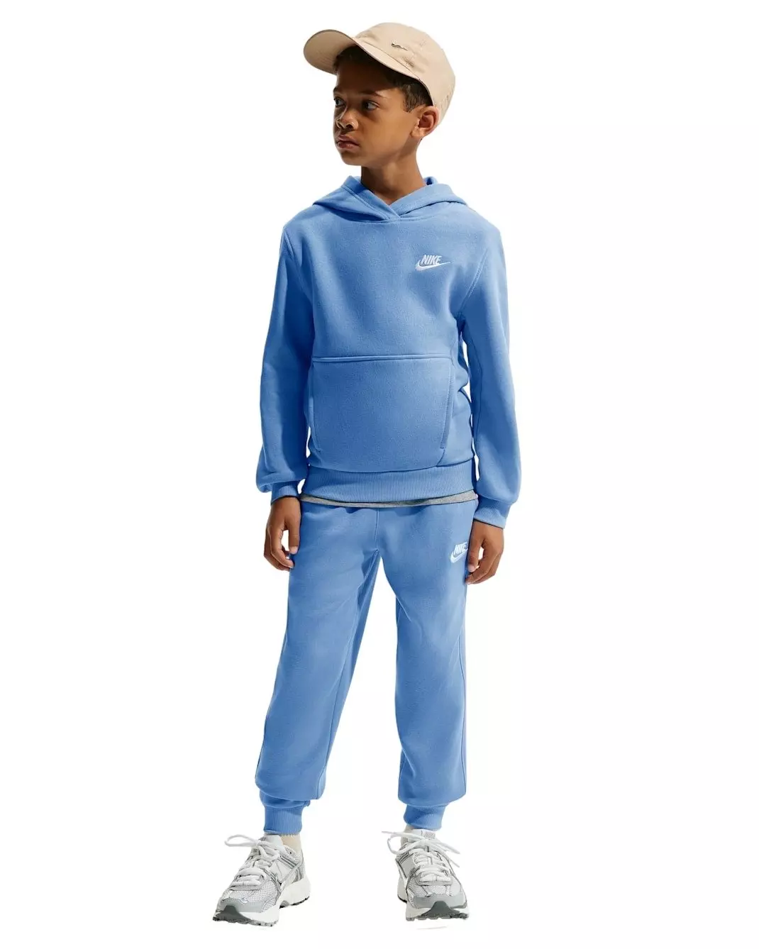 Nike Big Kids' Sportswear Club Fleece Pullover Hoodie - Blue - BLUE