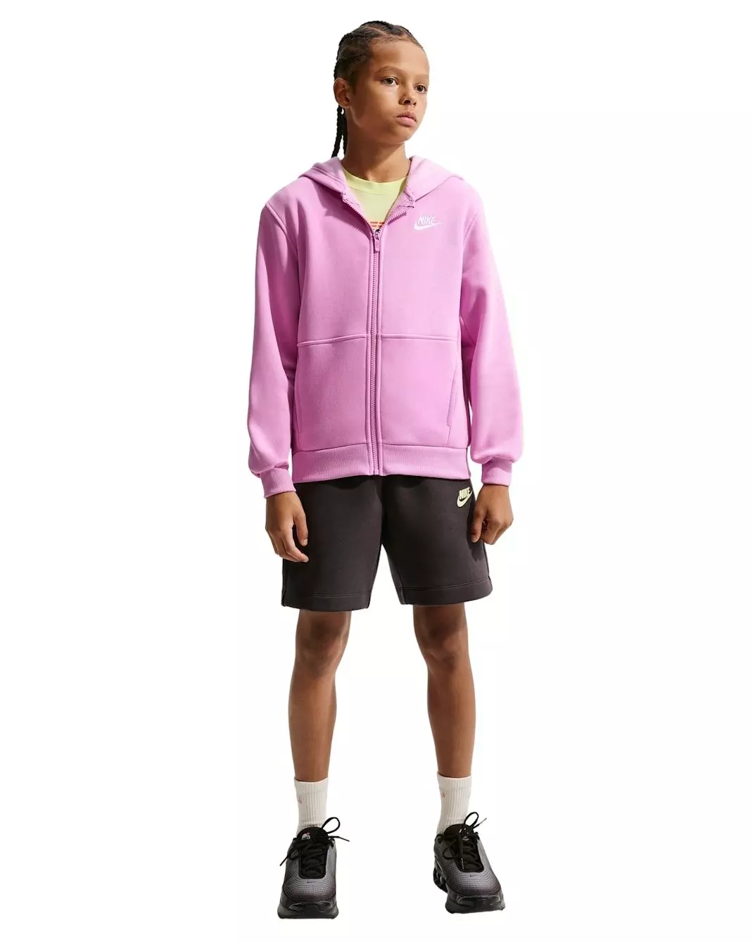 Nike Big Kids' Sportswear Club Fleece Full-Zip Hooded Jacket - Lt Magenta - LT MAGENTA