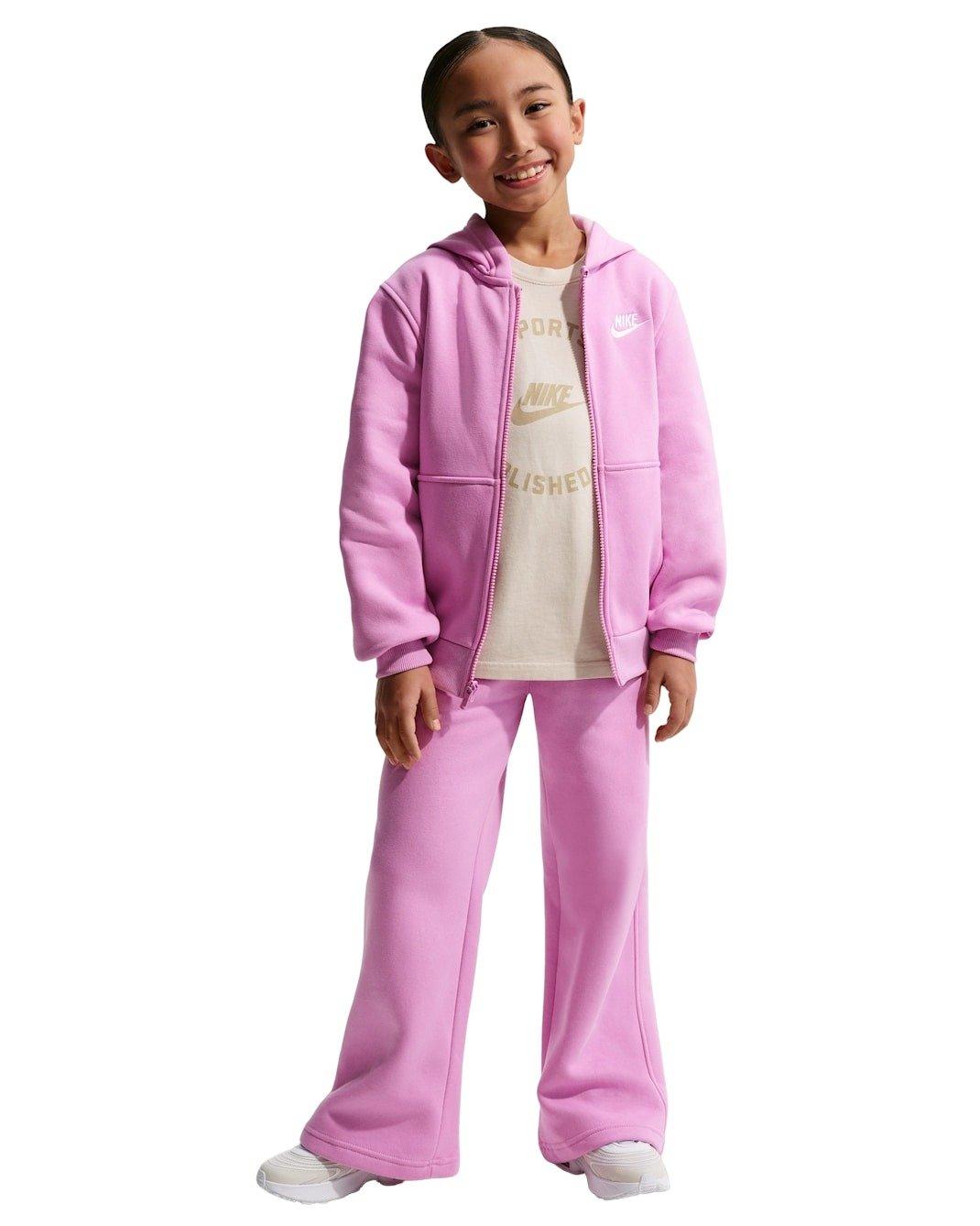 Nike Big Kids' Sportswear Club Fleece Full-Zip Hooded Jacket - Lt Magenta - LT MAGENTA Thumbnail View 7