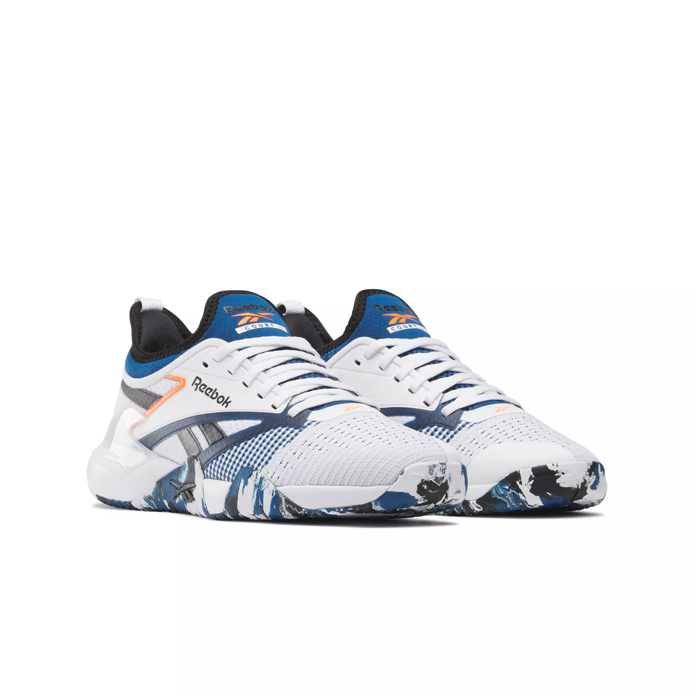 Reebok Nano Court "White/Blue/Black/Orange" Men's Training Shoe - WHITE/BLUE/BLACK/ORANGE