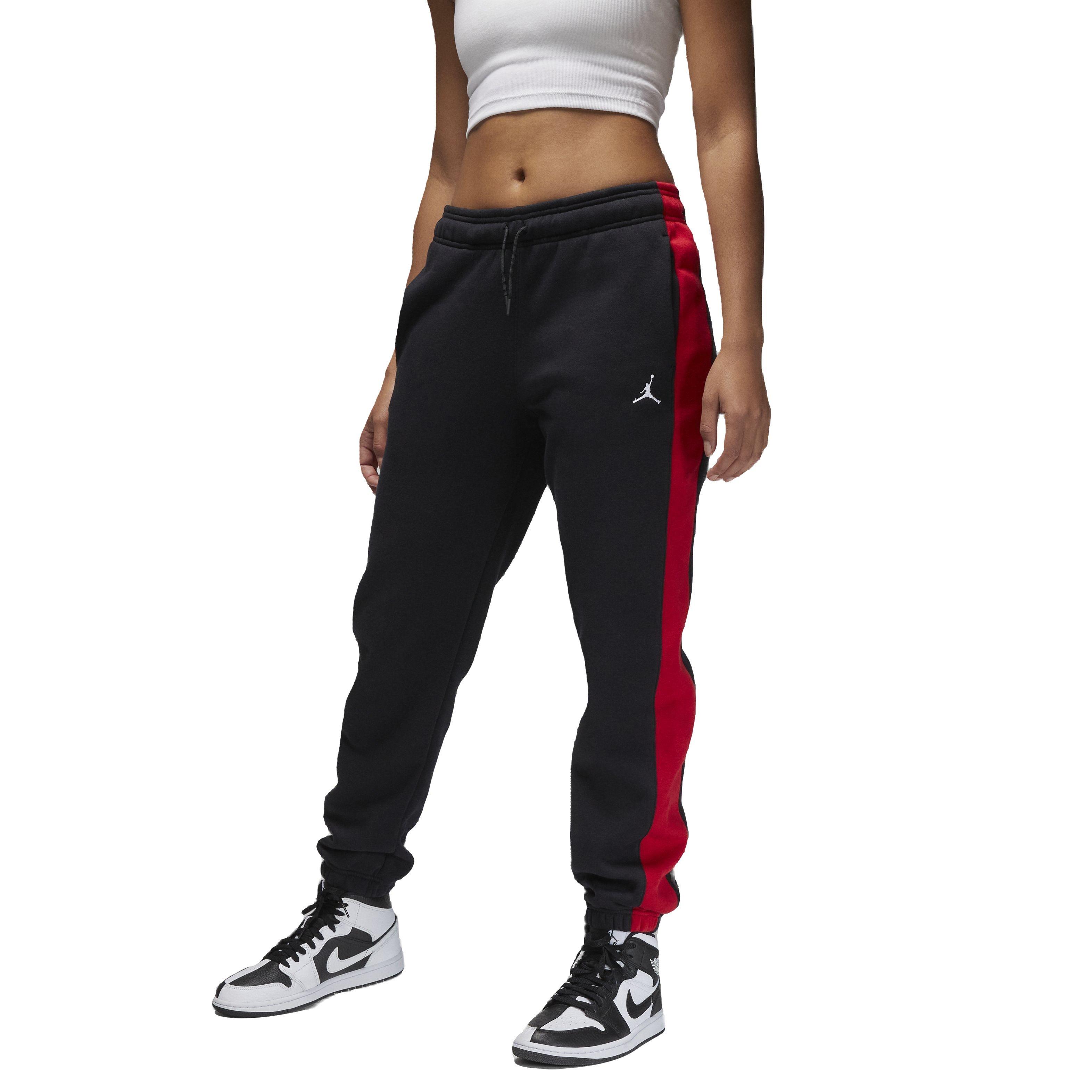 Jordan Women's Color-Block Brooklyn Fleece Pants - BLACK/RED Thumbnail View 1
