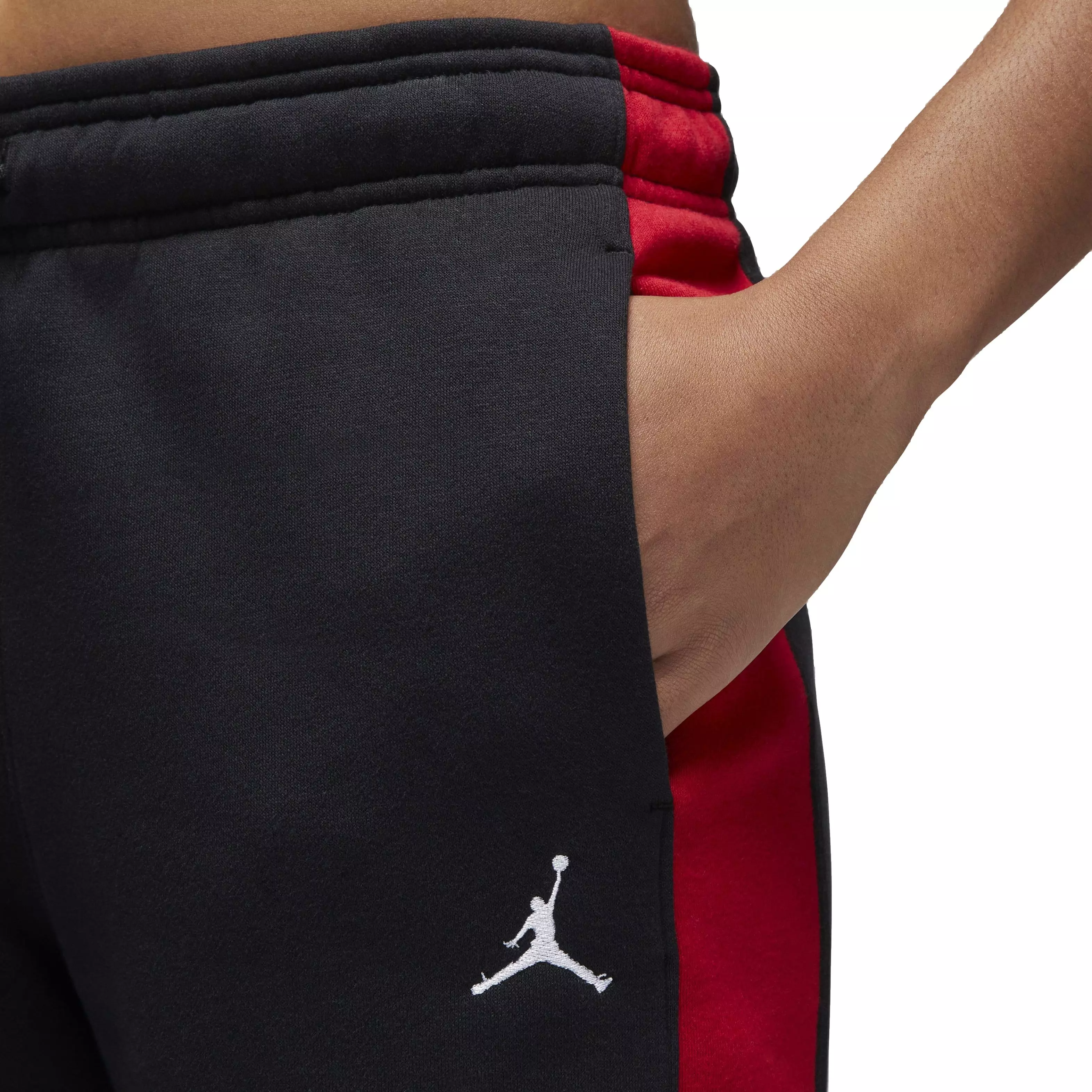 Jordan Women's Color-Block Brooklyn Fleece Pants - BLACK/RED