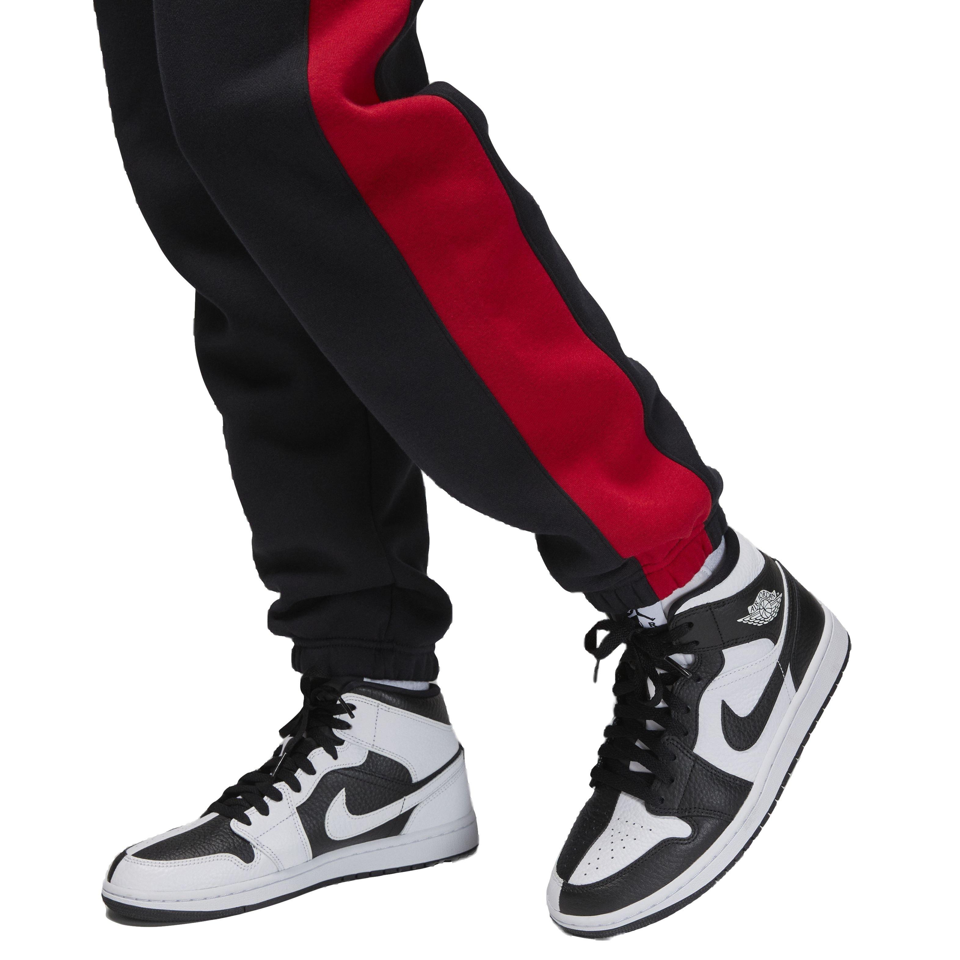 Jordan Women's Color-Block Brooklyn Fleece Pants - BLACK/RED Thumbnail View 4