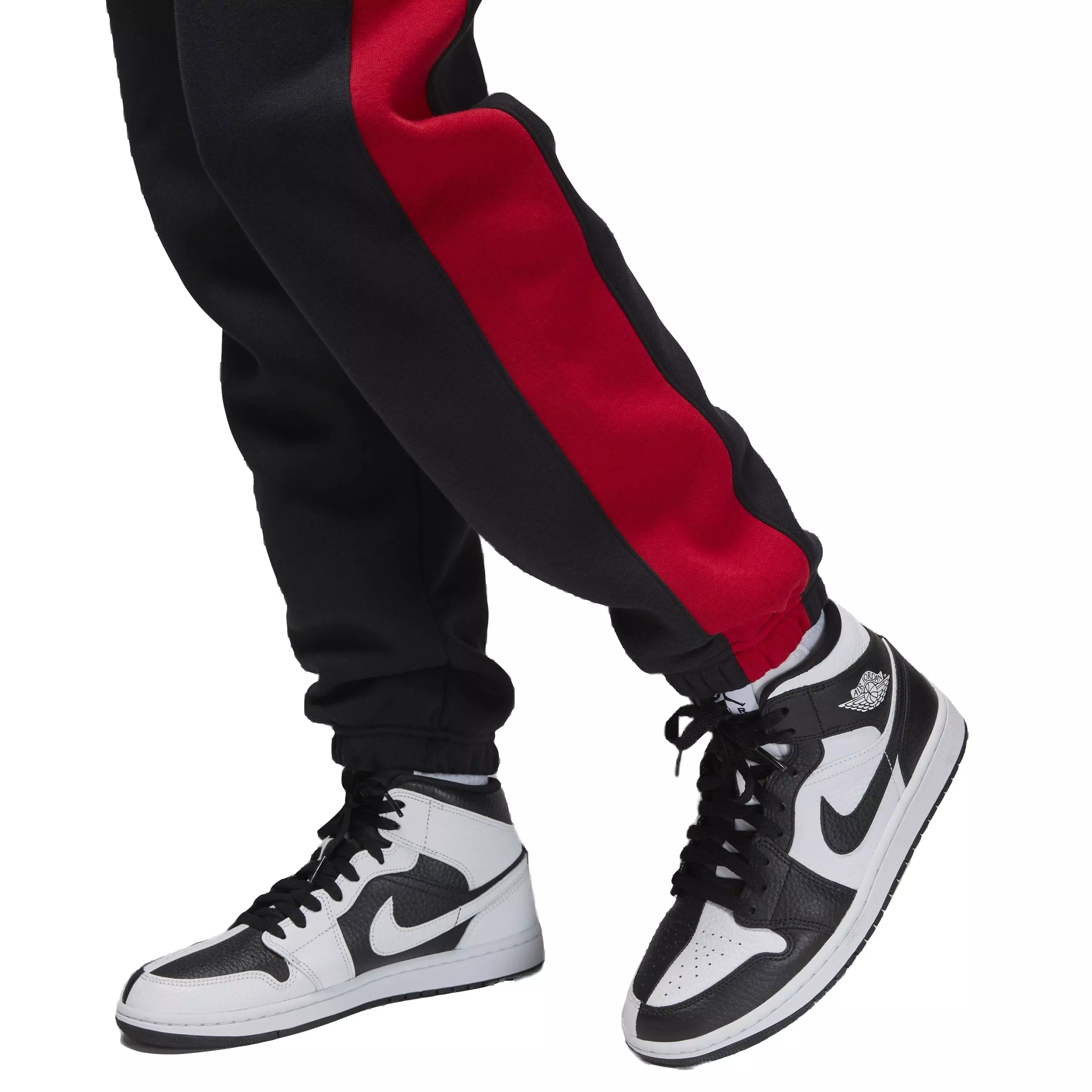 Jordan Women's Color-Block Brooklyn Fleece Pants - BLACK/RED