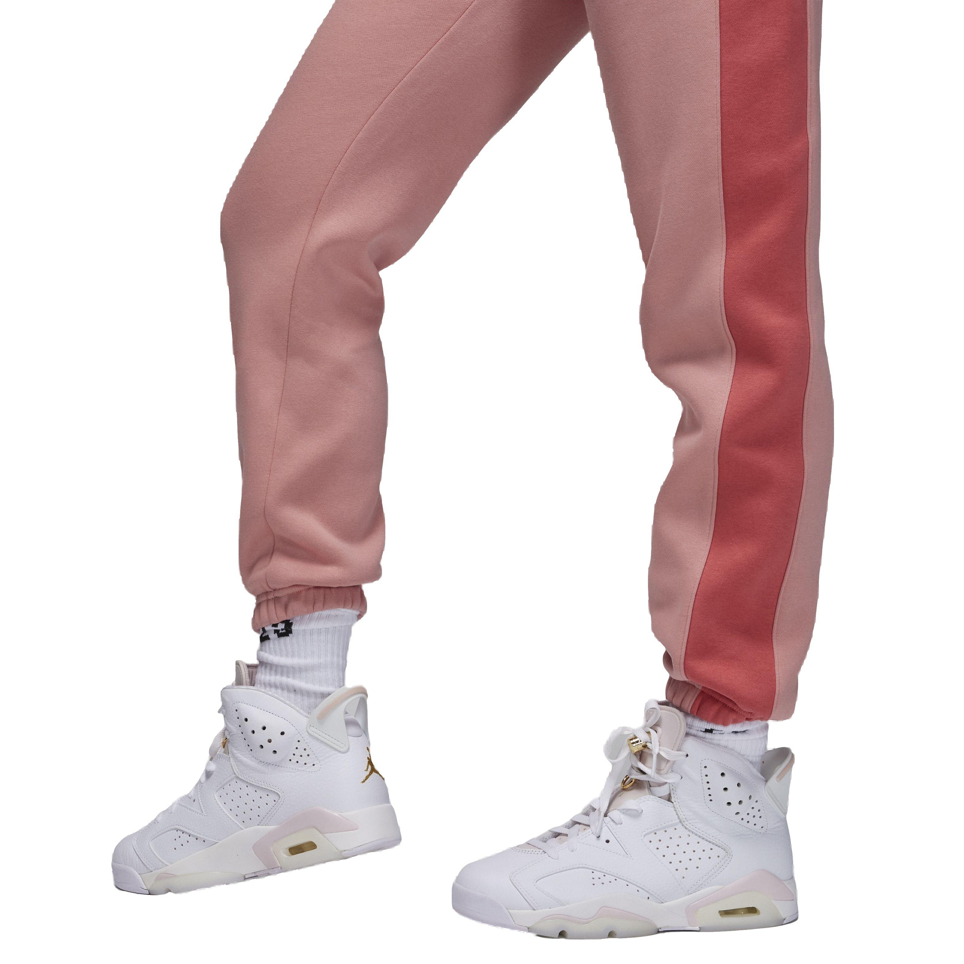 Jordan Women's Color-Block Brooklyn Fleece Pants - PINK Thumbnail View 5