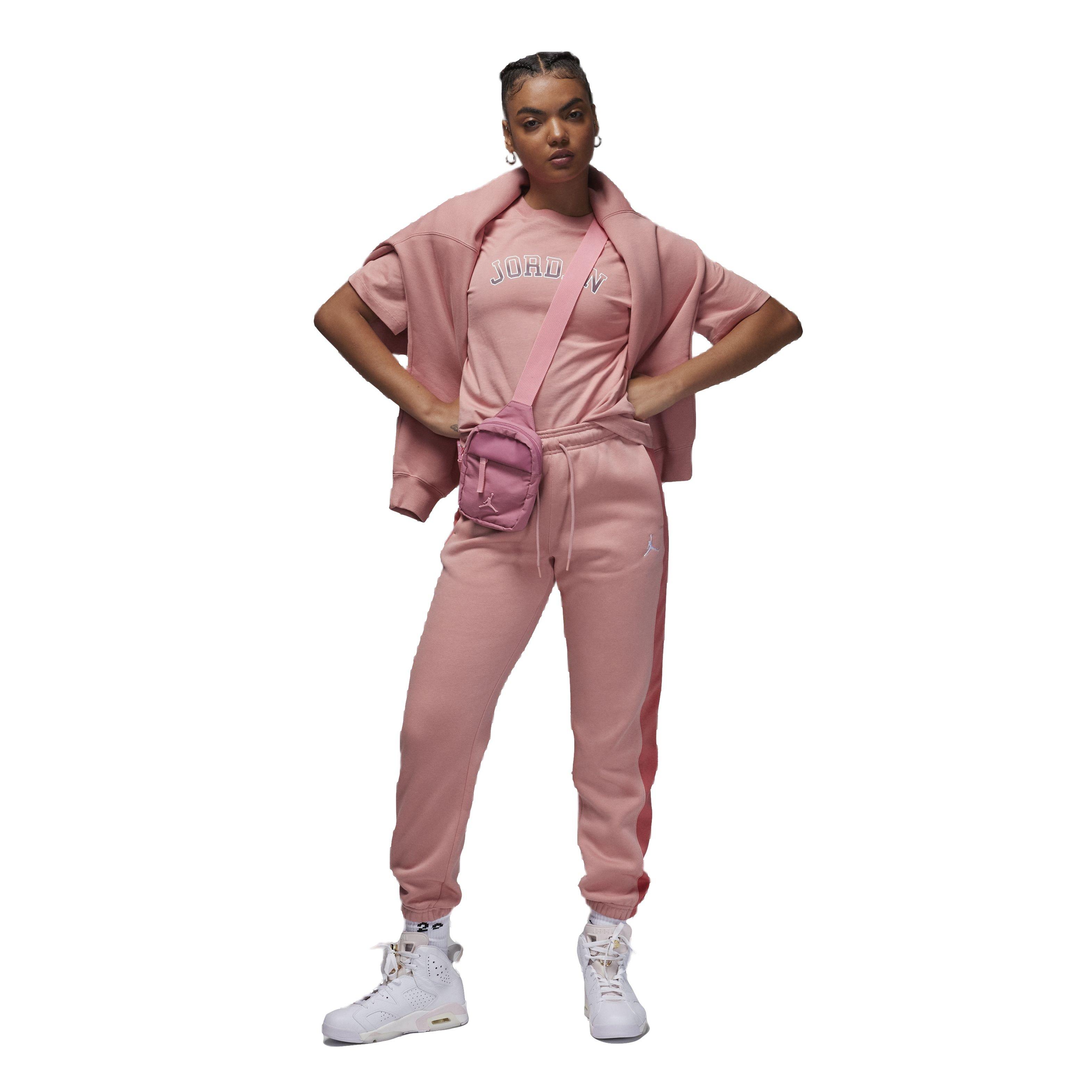 Jordan Women's Color-Block Brooklyn Fleece Pants - PINK Thumbnail View 6