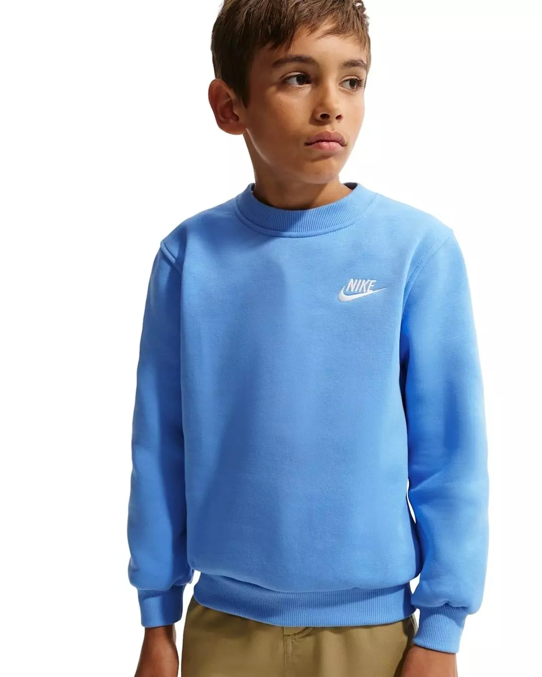 Nike Big Kids' Sportswear Club Fleece Crewneck Sweatshirt - Blue - BLUE