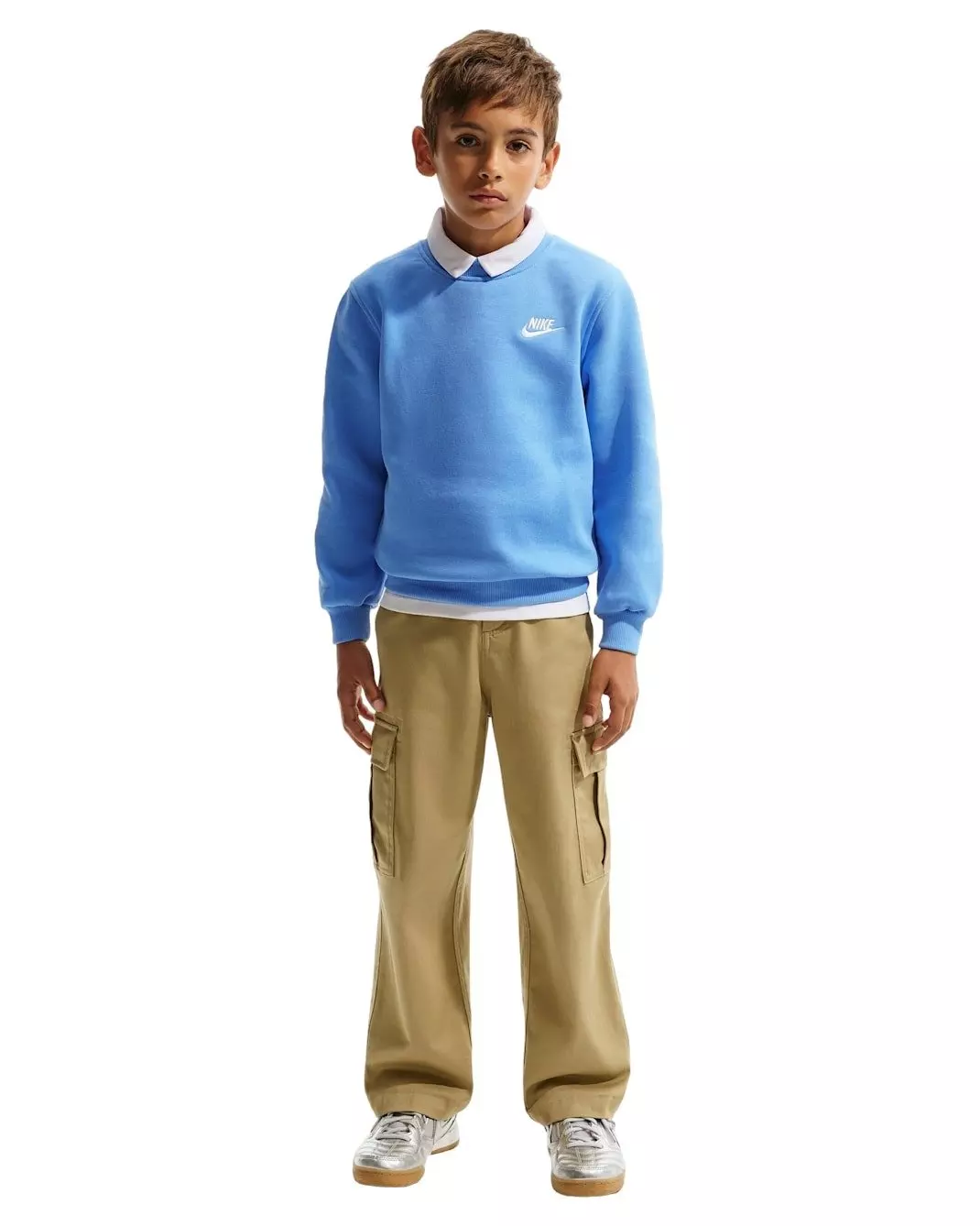 Nike Big Kids' Sportswear Club Fleece Crewneck Sweatshirt - Blue - BLUE