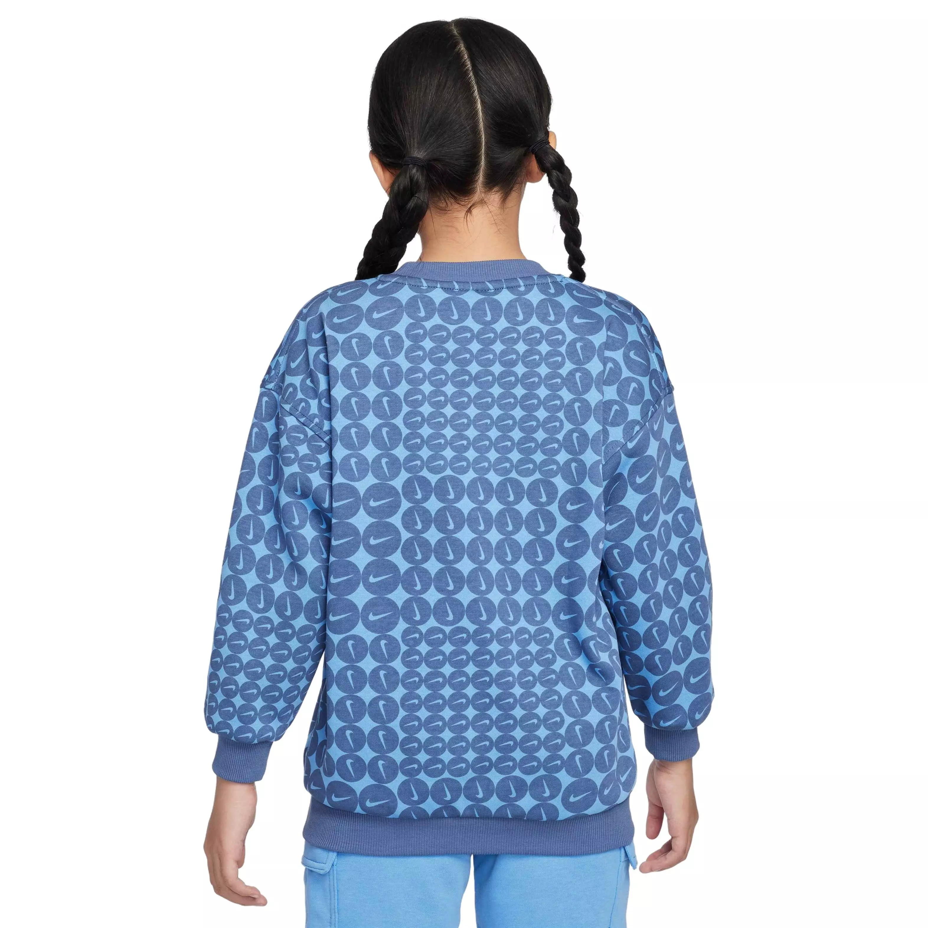 Nike Big Girls' Sportswear Club Fleece Oversized Crew-Neck Sweatshirt - BLUE