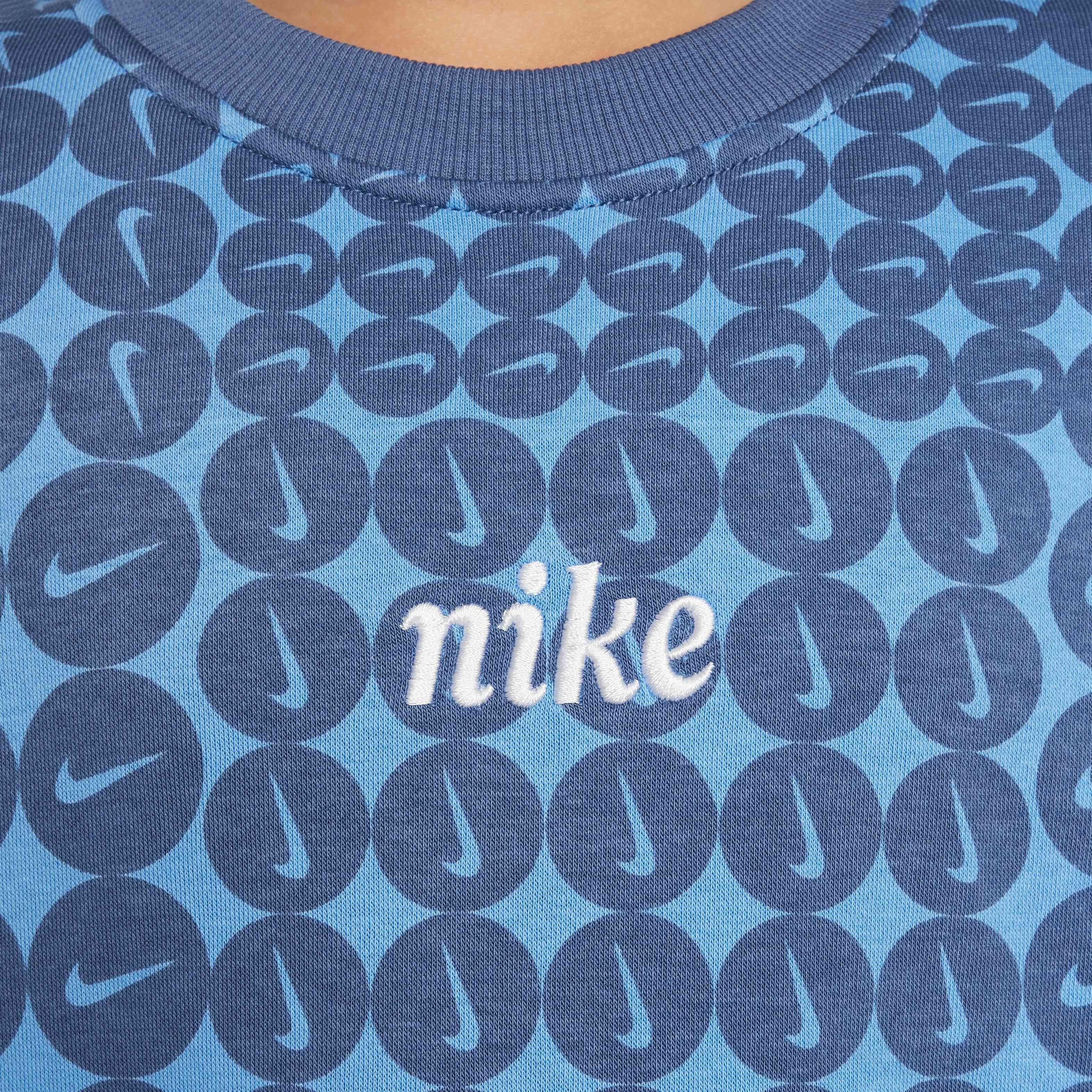 Nike Sportswear Club Fleece Oversized Crew-Neck Big Girls' Sweatshirt