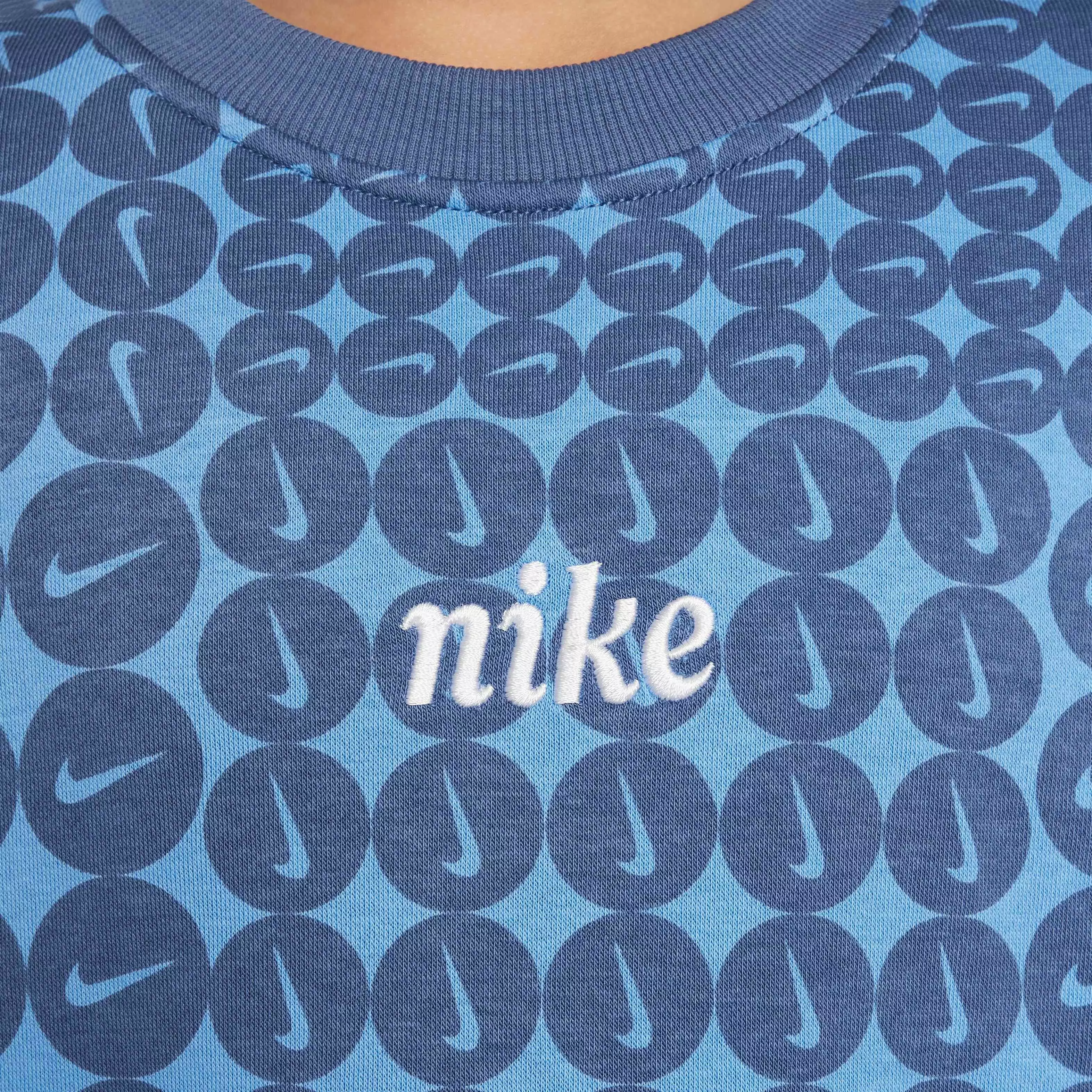 Nike Big Girls' Sportswear Club Fleece Oversized Crew-Neck Sweatshirt - BLUE