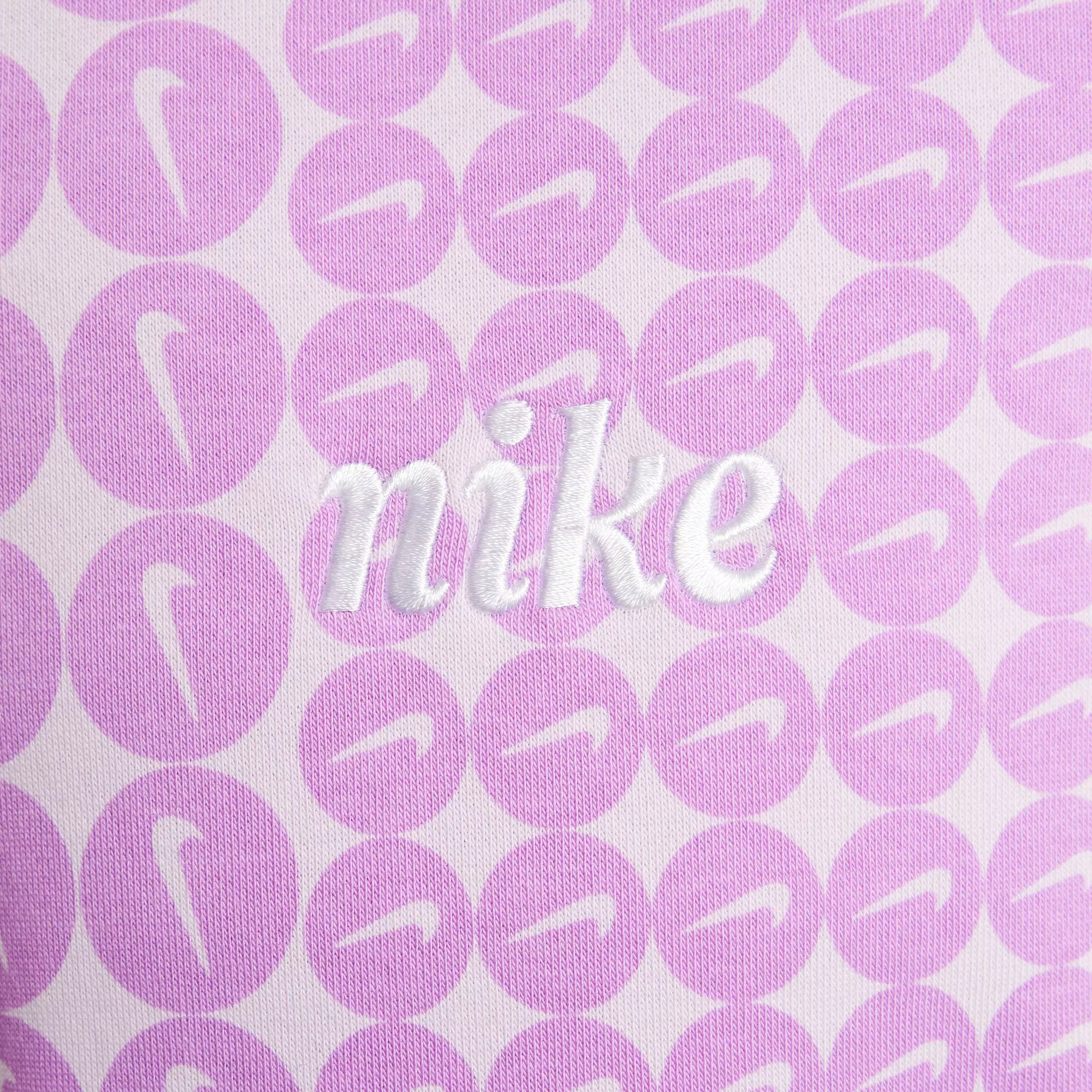 Nike Big Girls' Sportswear Club Fleece Oversized Crew-Neck Sweatshirt - FUCHSIA