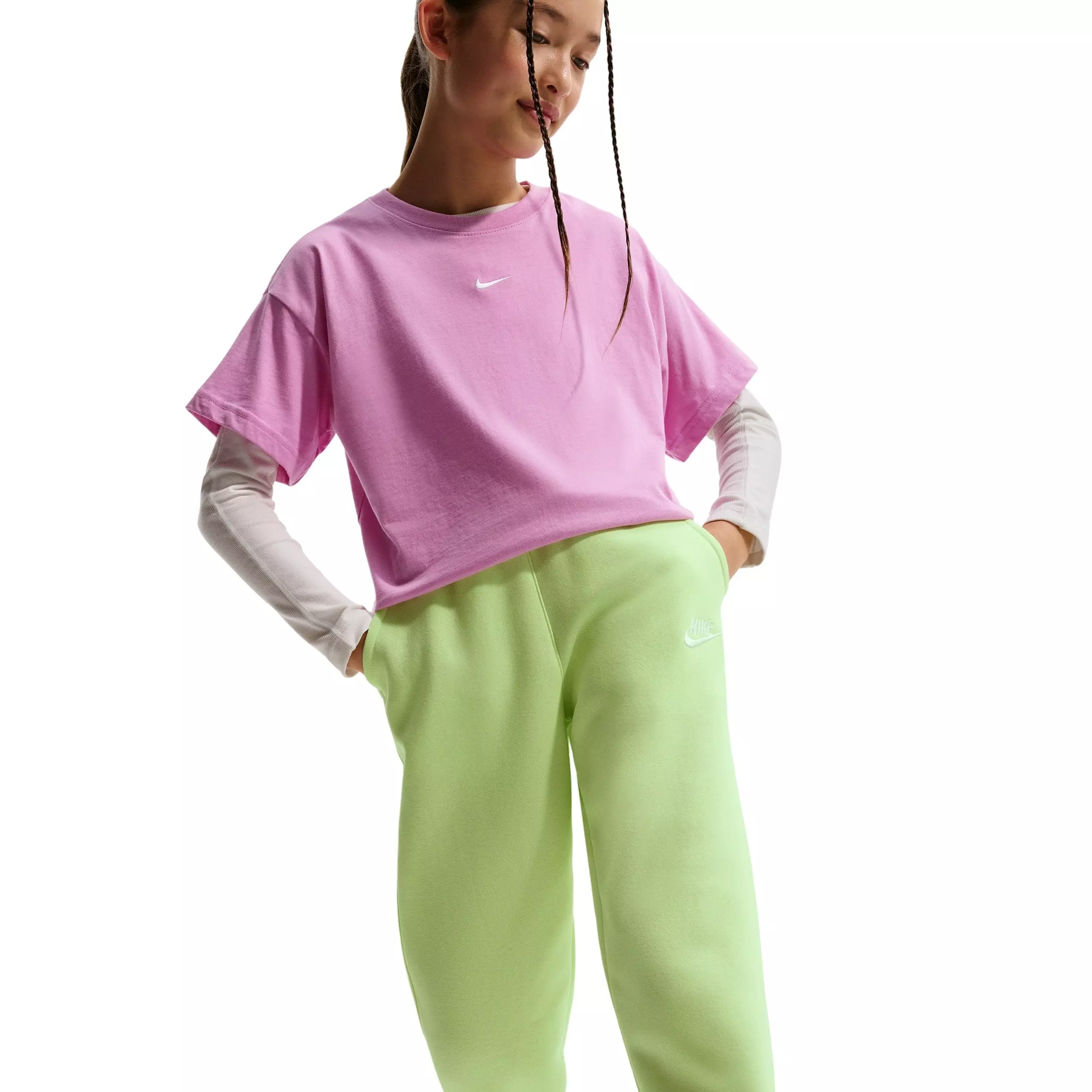 Nike Big Kids' Sportswear Club Futura Graphic Fleece Joggers - Green - GREEN