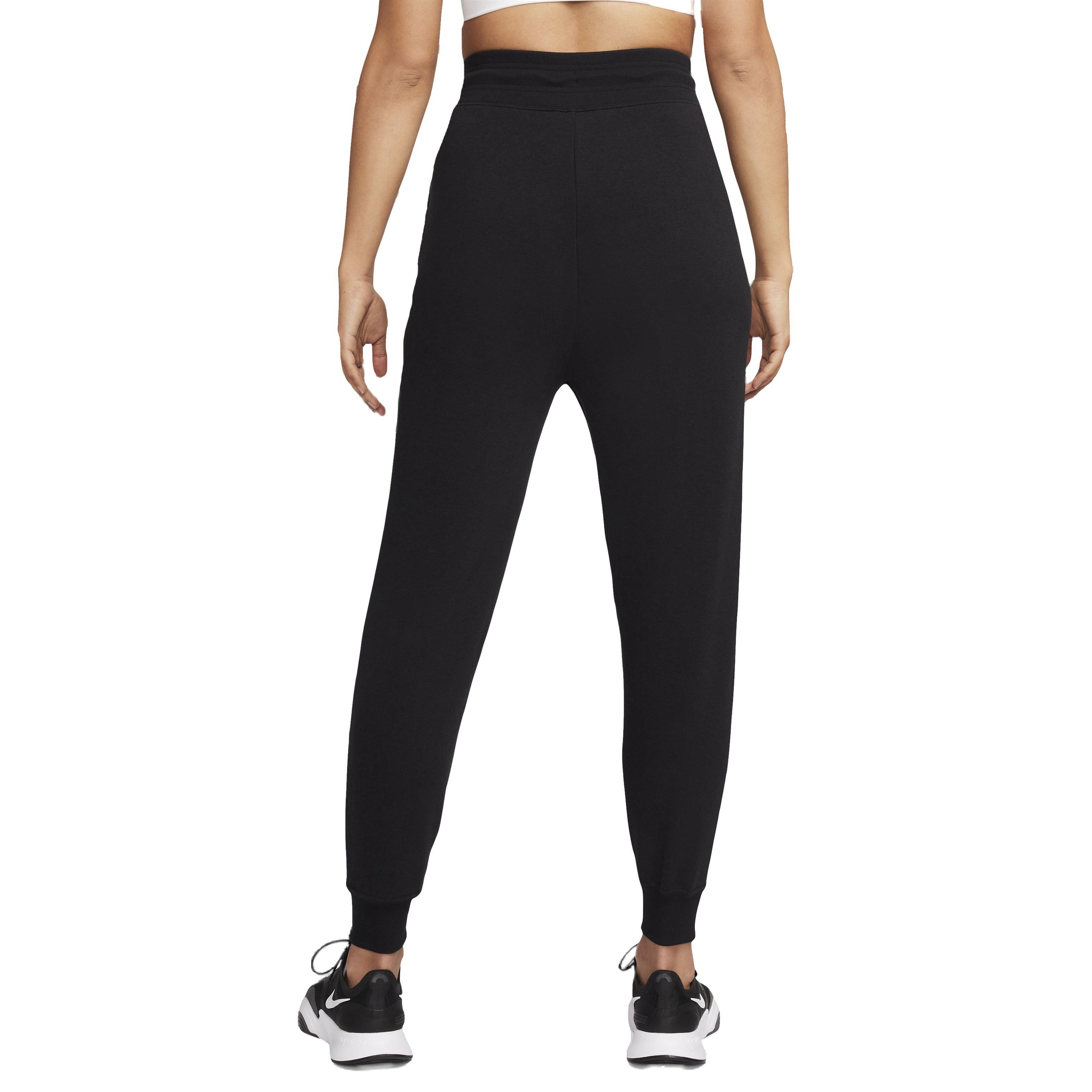 Nike Women's One Dri-FIT High-Rise 7/8 French Terry Joggers - BLACK Thumbnail View 2