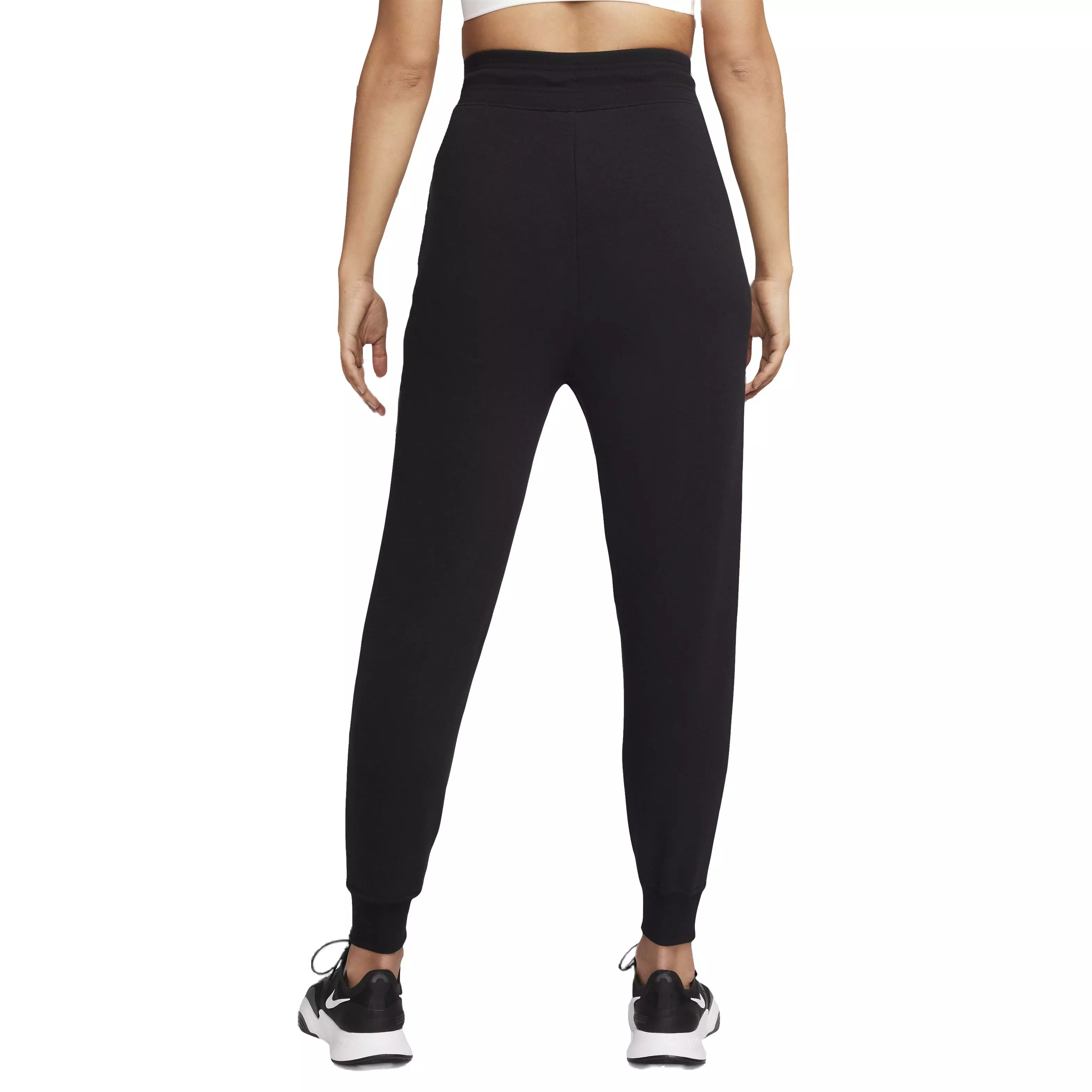 Nike Women's One Dri-FIT High-Rise 7/8 French Terry Joggers - BLACK