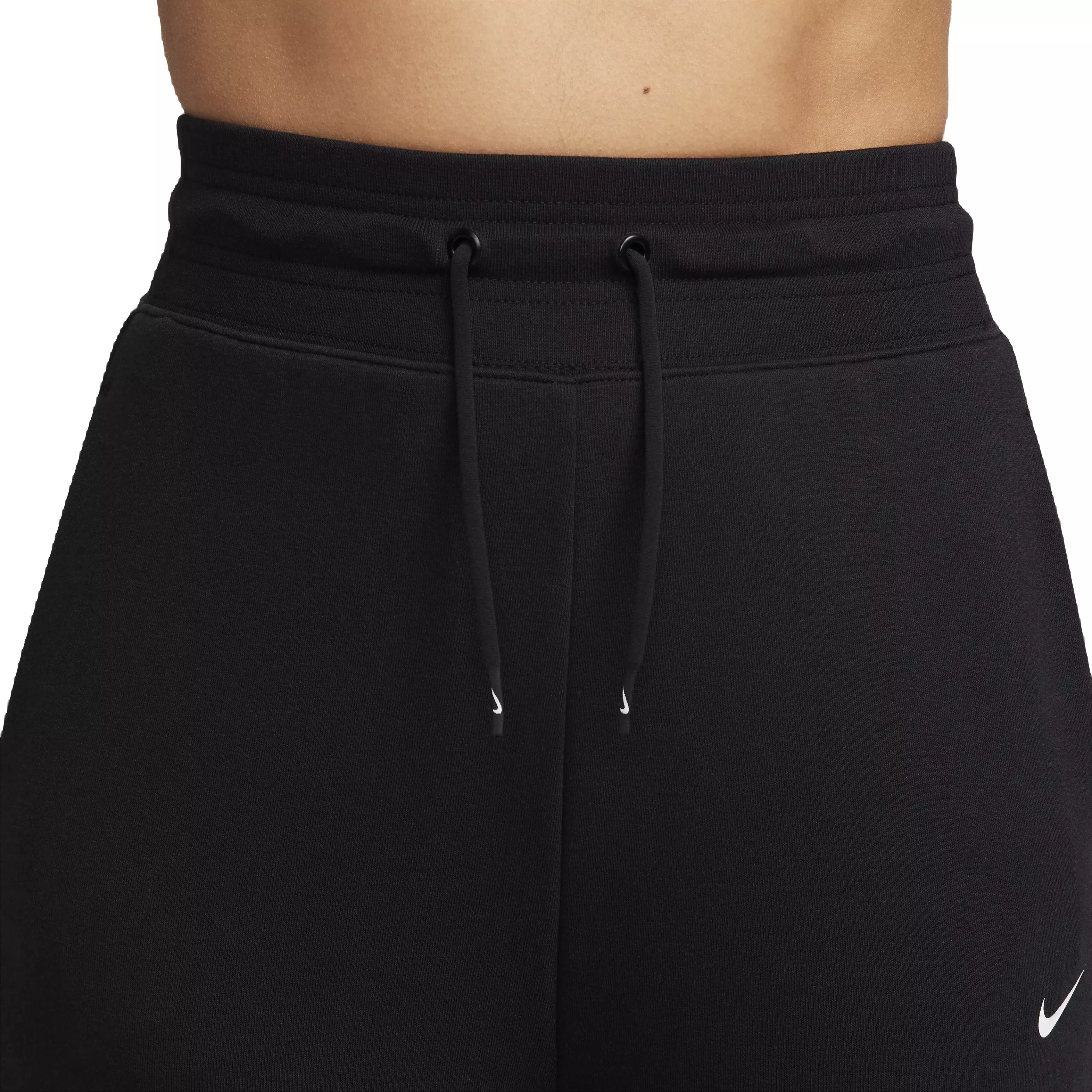 Nike Women's One Dri-FIT High-Rise 7/8 French Terry Joggers - BLACK