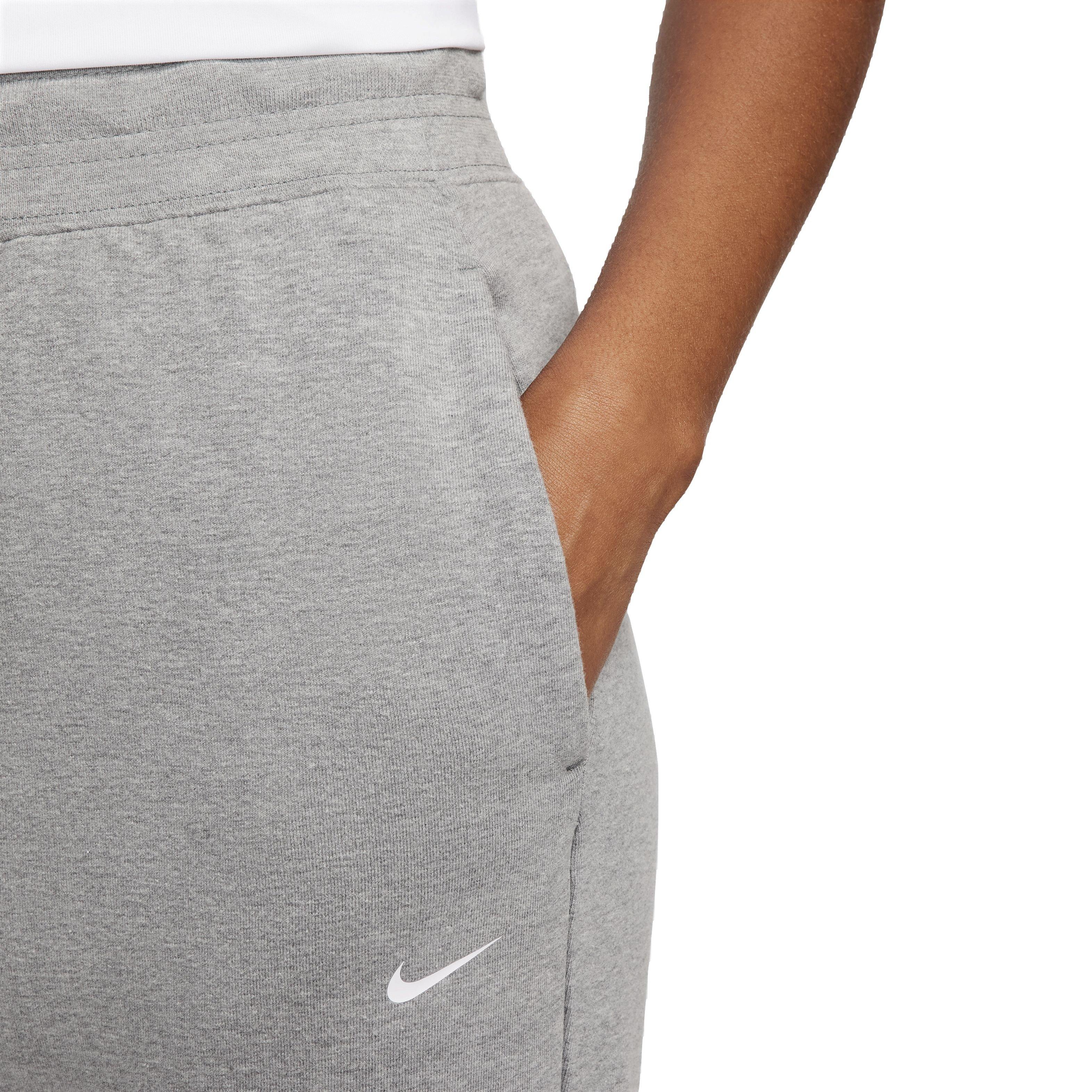 Nike Women's One Dri-FIT High-Rise 7/8 French Terry Joggers - GREY Thumbnail View 4