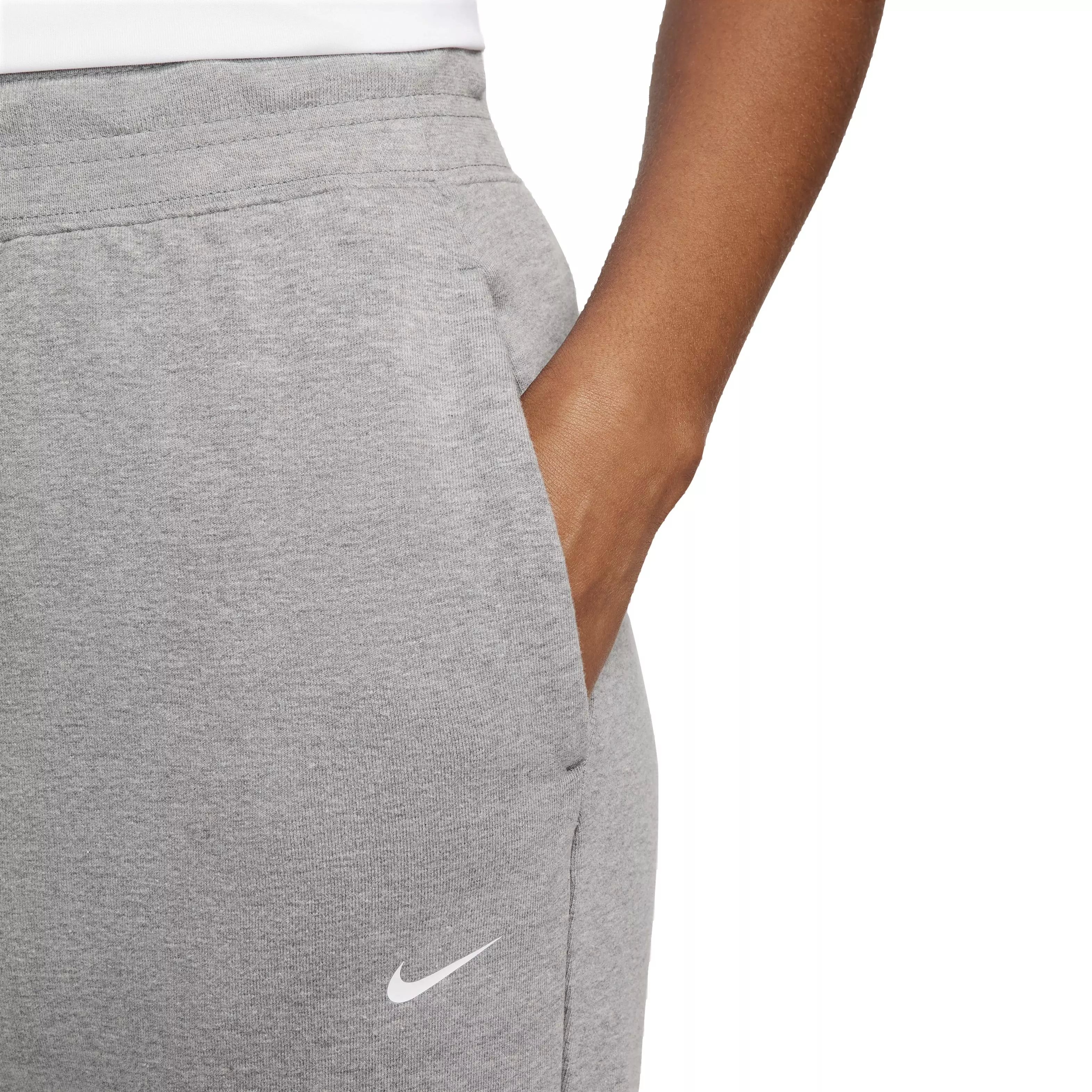 Nike Women's One Dri-FIT High-Rise 7/8 French Terry Joggers - GREY