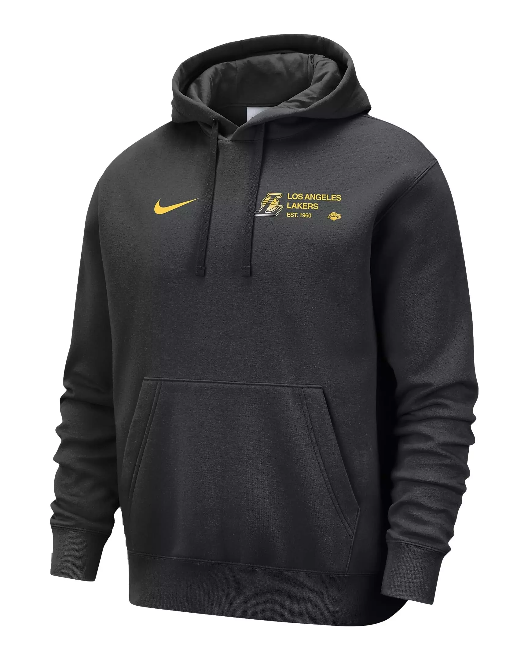 Nike Men's NBA Los Angeles Lakers Club Courtside Pullover Hoodie -Black - BLACK