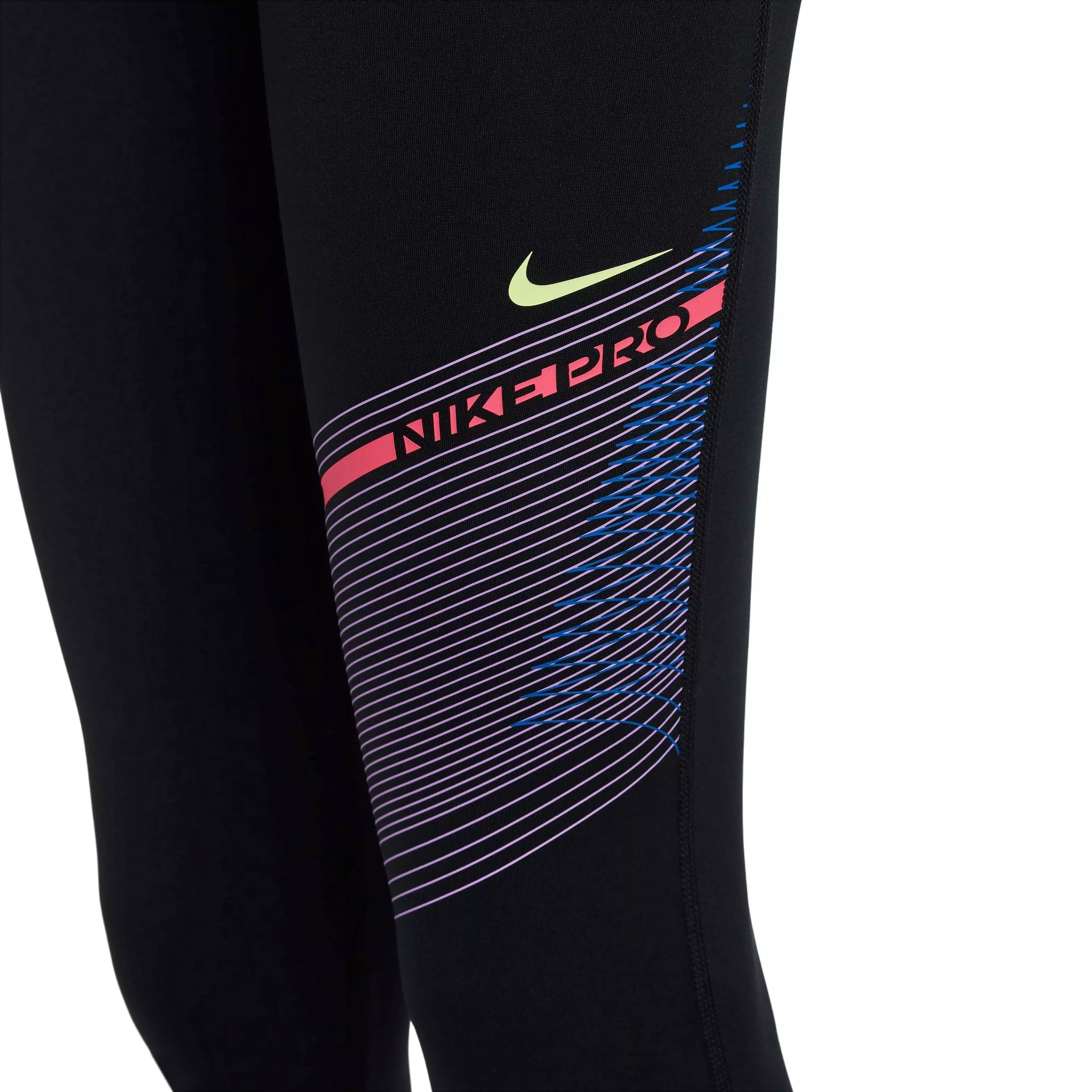 Nike Pro Big Girls' Dri-FIT Mid-Rise Leggings - BLACK