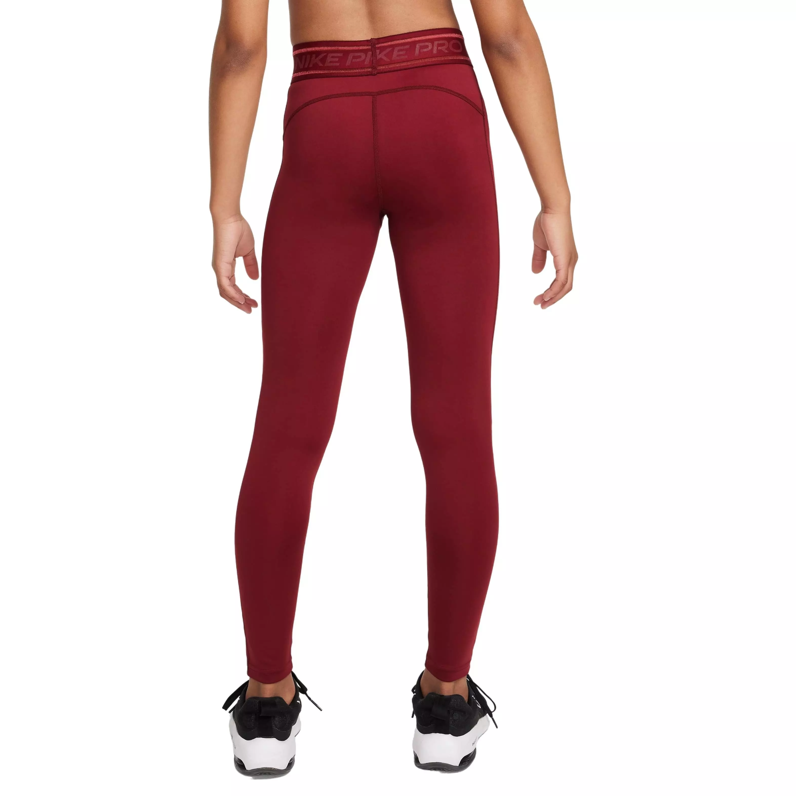 Nike Pro Big Girls' Dri-FIT Mid-Rise Leggings - RED