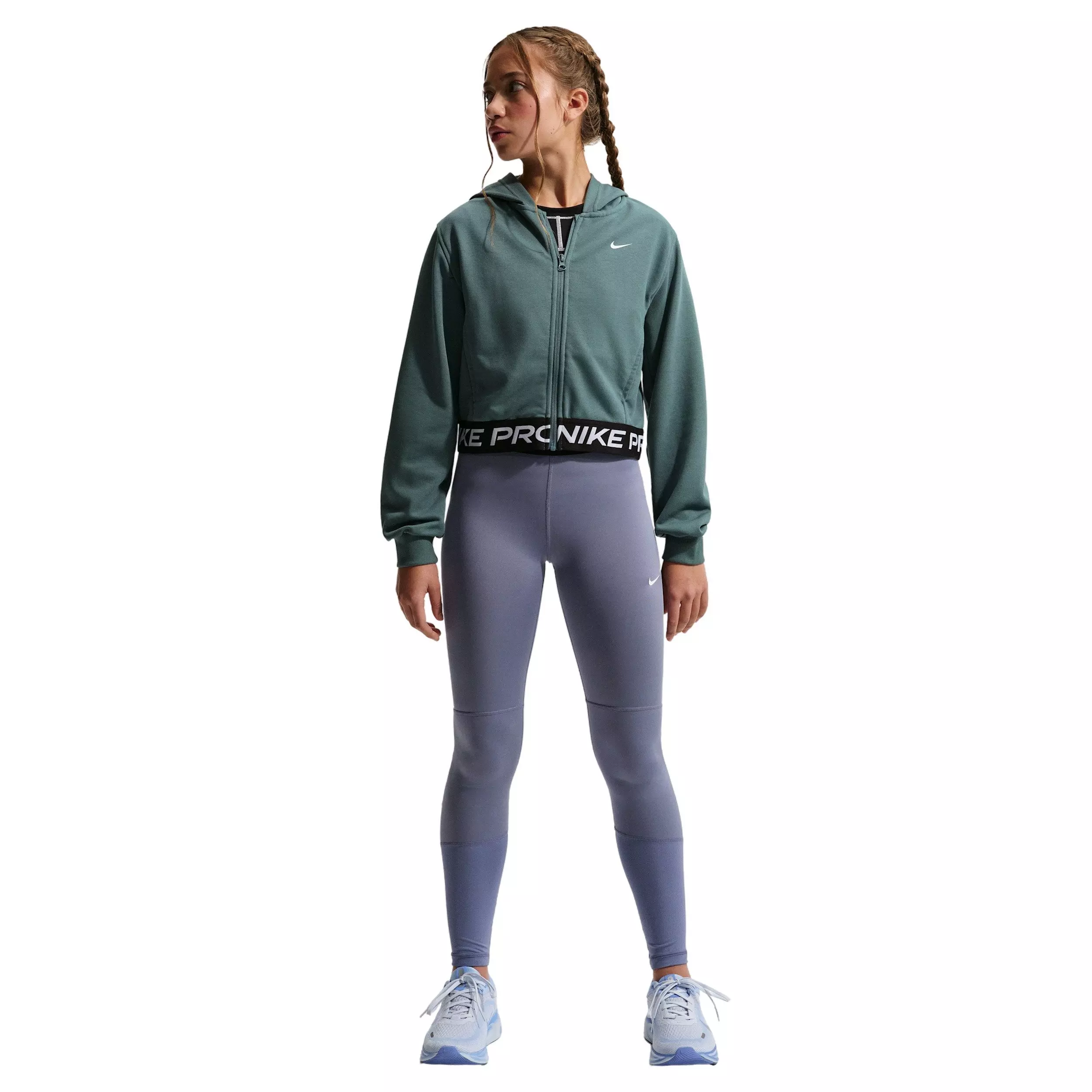 Nike Big Girls' Pro Fleece Dri-FIT Full-Zip Jacket -Mineral Slate - MINERAL SLATE