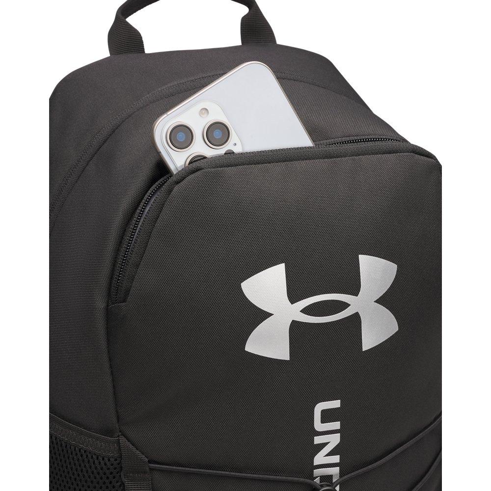Under Armour Hustle Sport 6.0 Backpack - Black/Metallic Silver - BLACK/SILVER Thumbnail View 3