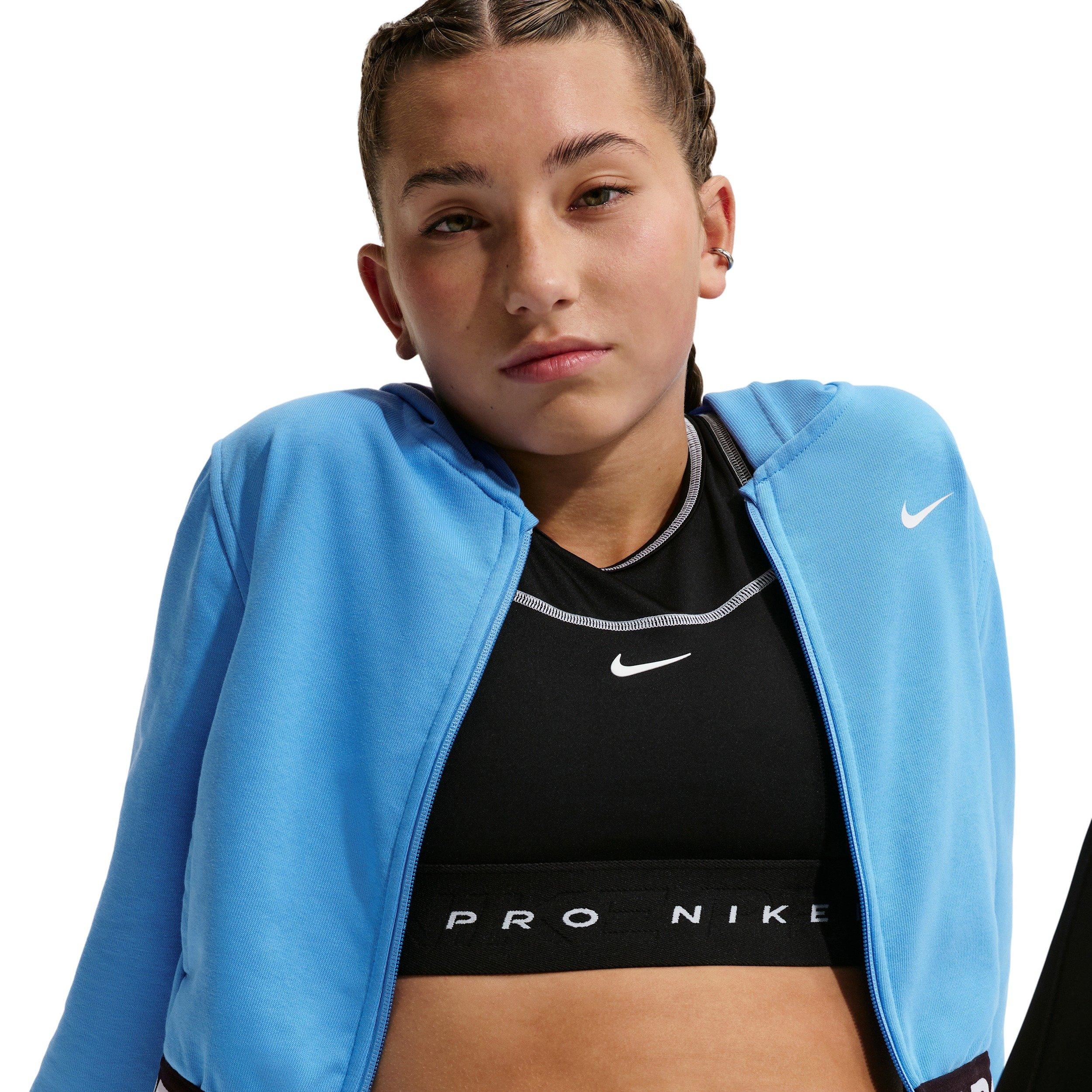 Nike Big Girls' Pro Fleece Dri-FIT Full-Zip Jacket - Blue - BLUE Thumbnail View 3