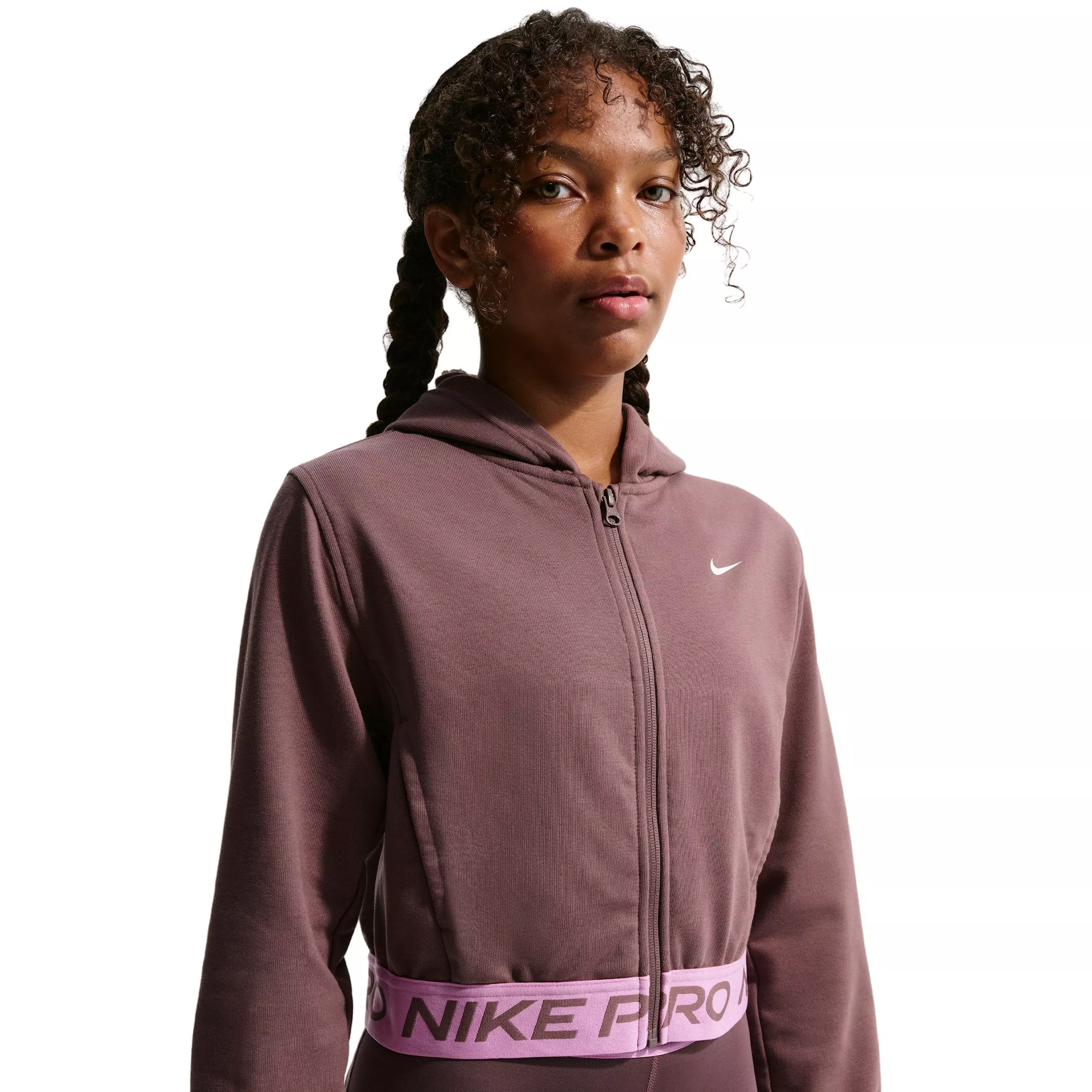 Nike Big Girls' Pro Fleece Dri-FIT Full-Zip Jacket - Tattoo Purple - TATTOO PURPLE