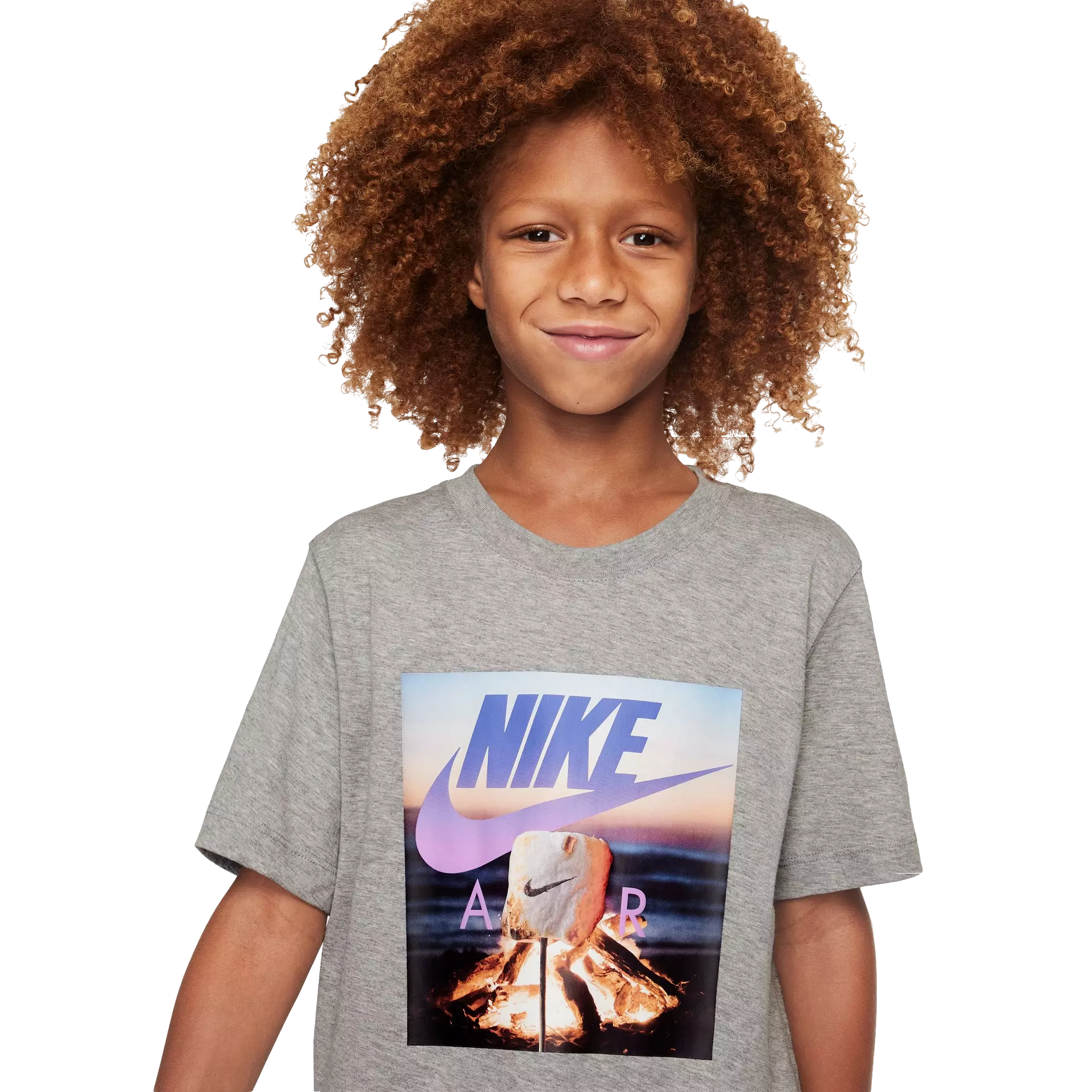 Nike Big Kids' Sportswear Tee-Grey - GREY