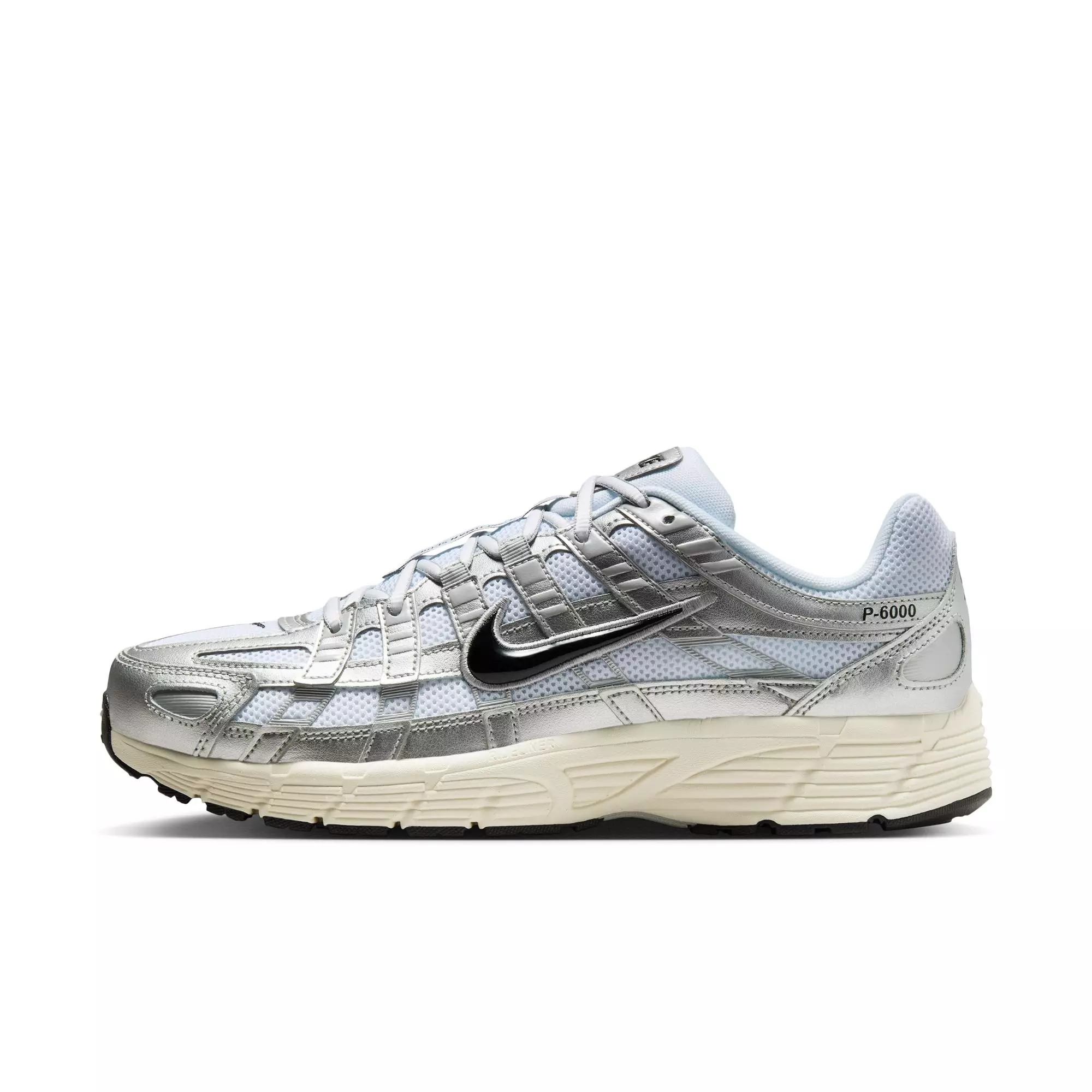 Nike P-6000 "White/Black/Metallic Silver/Flt Silver" Men's Shoe - WHITE/SILVER