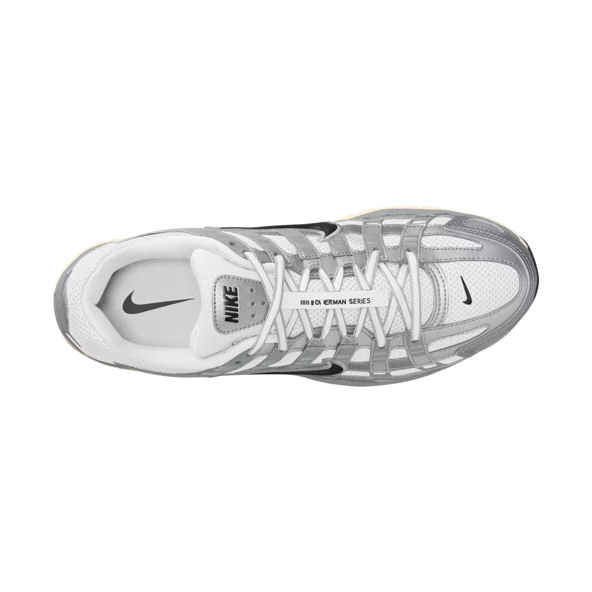 Nike P-6000 "White/Black/Metallic Silver/Flt Silver" Men's Shoe - WHITE/SILVER