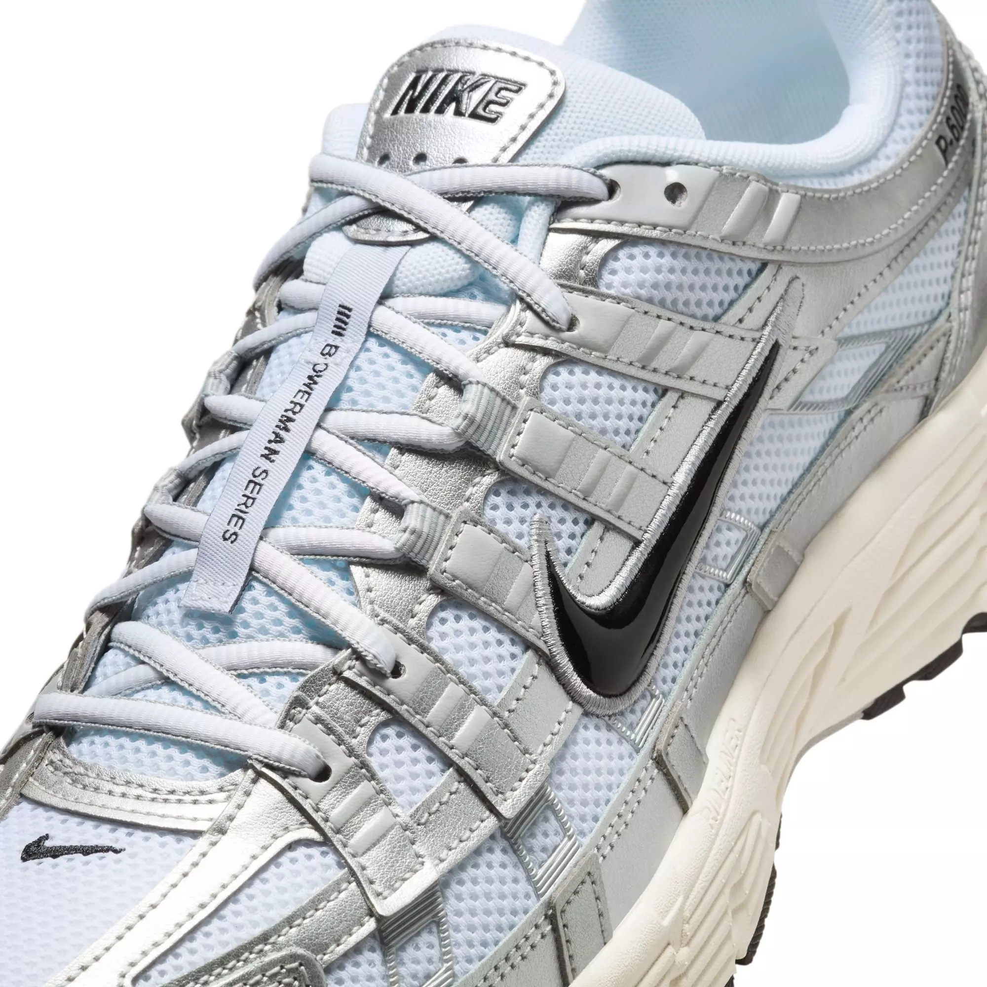 Nike P-6000 "White/Black/Metallic Silver/Flt Silver" Men's Shoe - WHITE/SILVER