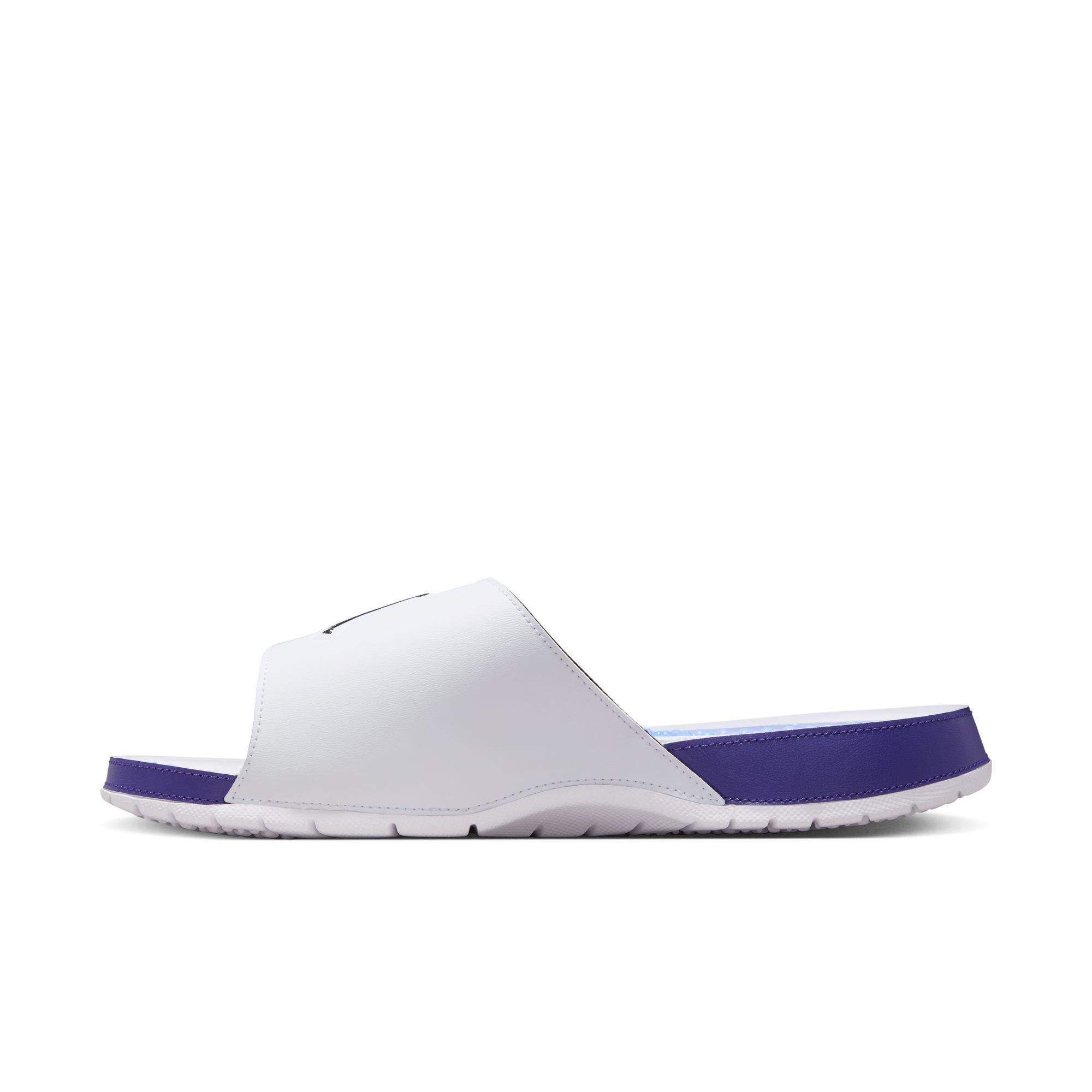 Jordan Hydro Retro 5 "White/Black/New Emerald/Grape Ice" Men's Slide - WHITE/PURPLE Thumbnail View 4