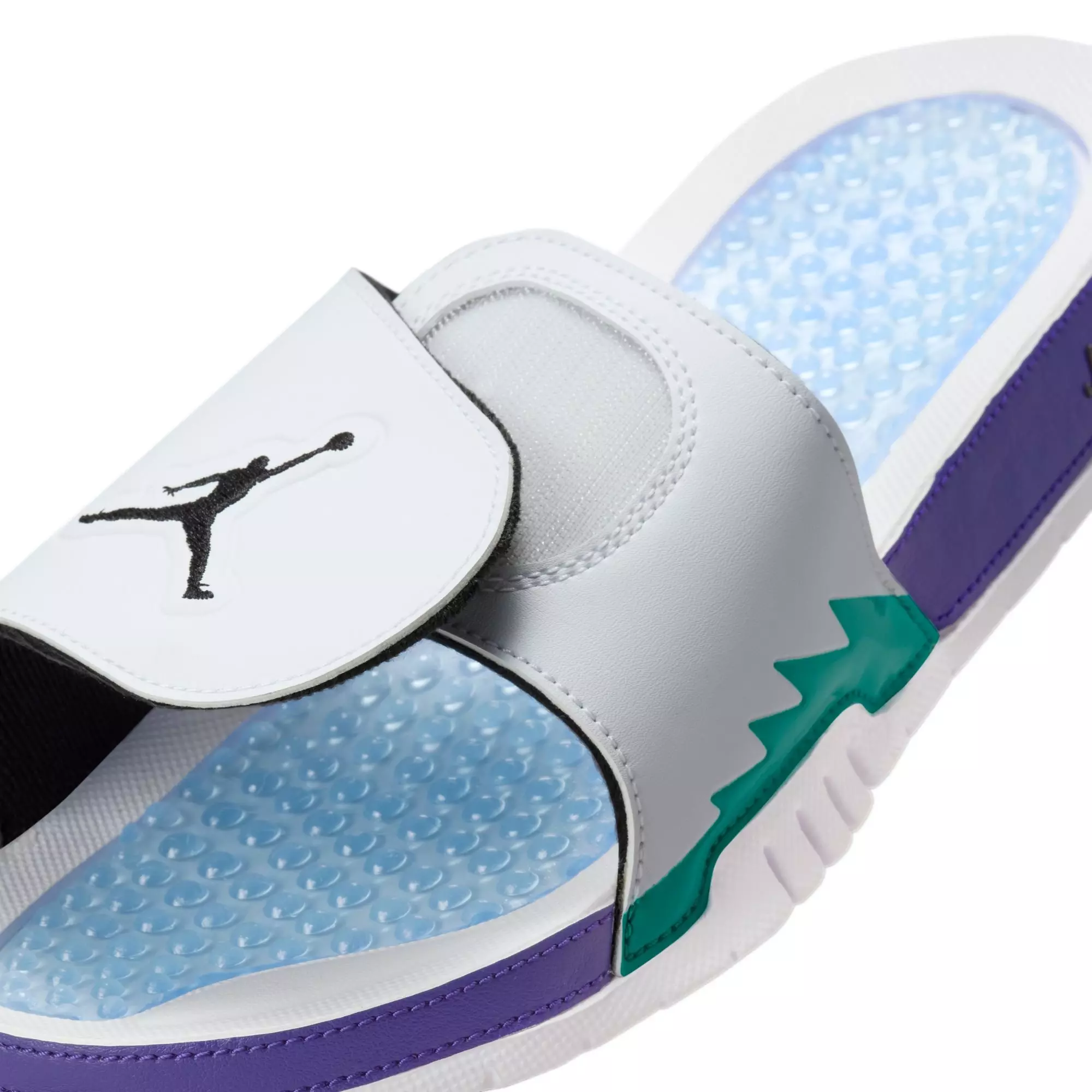 Jordan Hydro Retro 5 "White/Black/New Emerald/Grape Ice" Men's Slide - WHITE/PURPLE