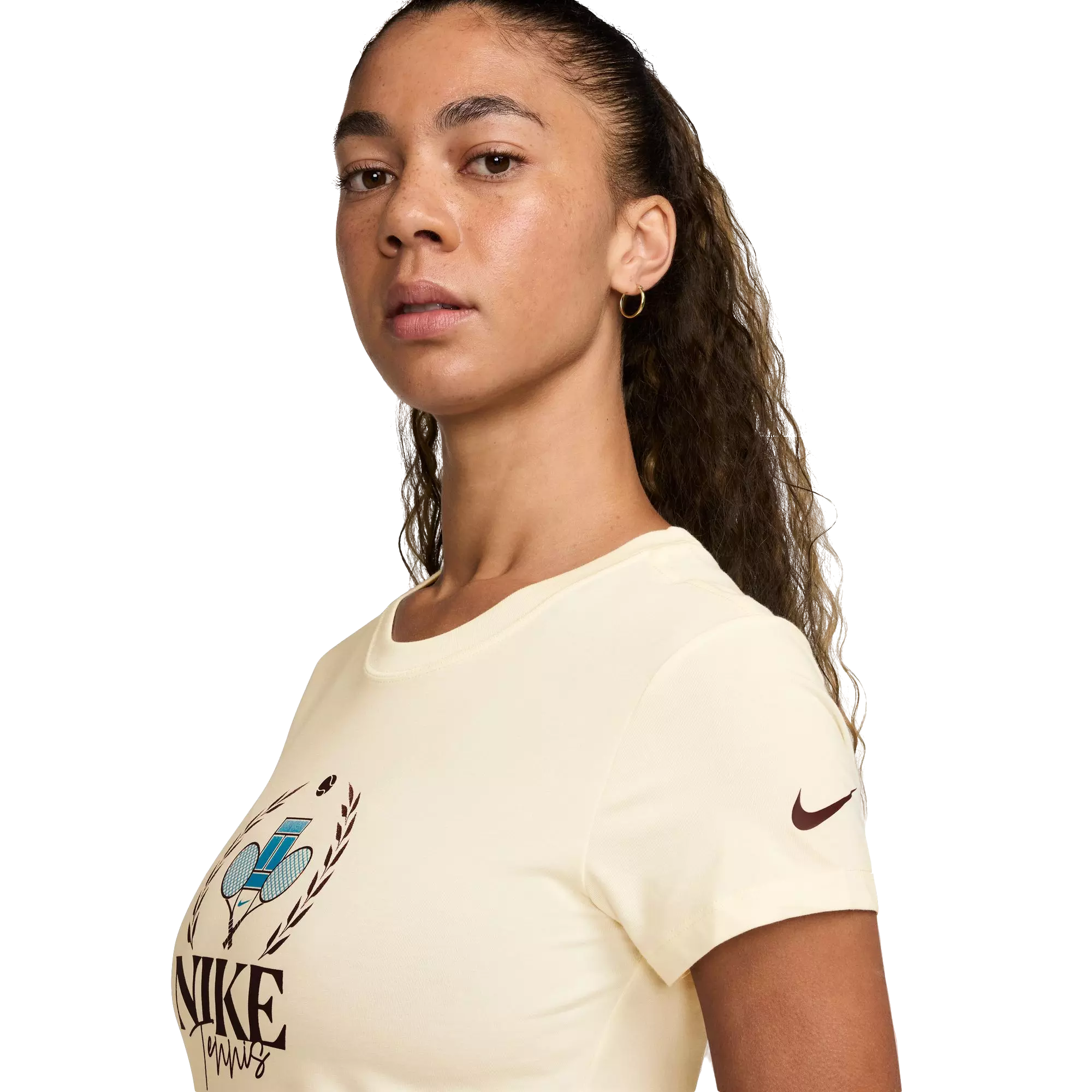 Nike Women's Slam Dri-FIT Short-Sleeve Tennis Tee - IVORY