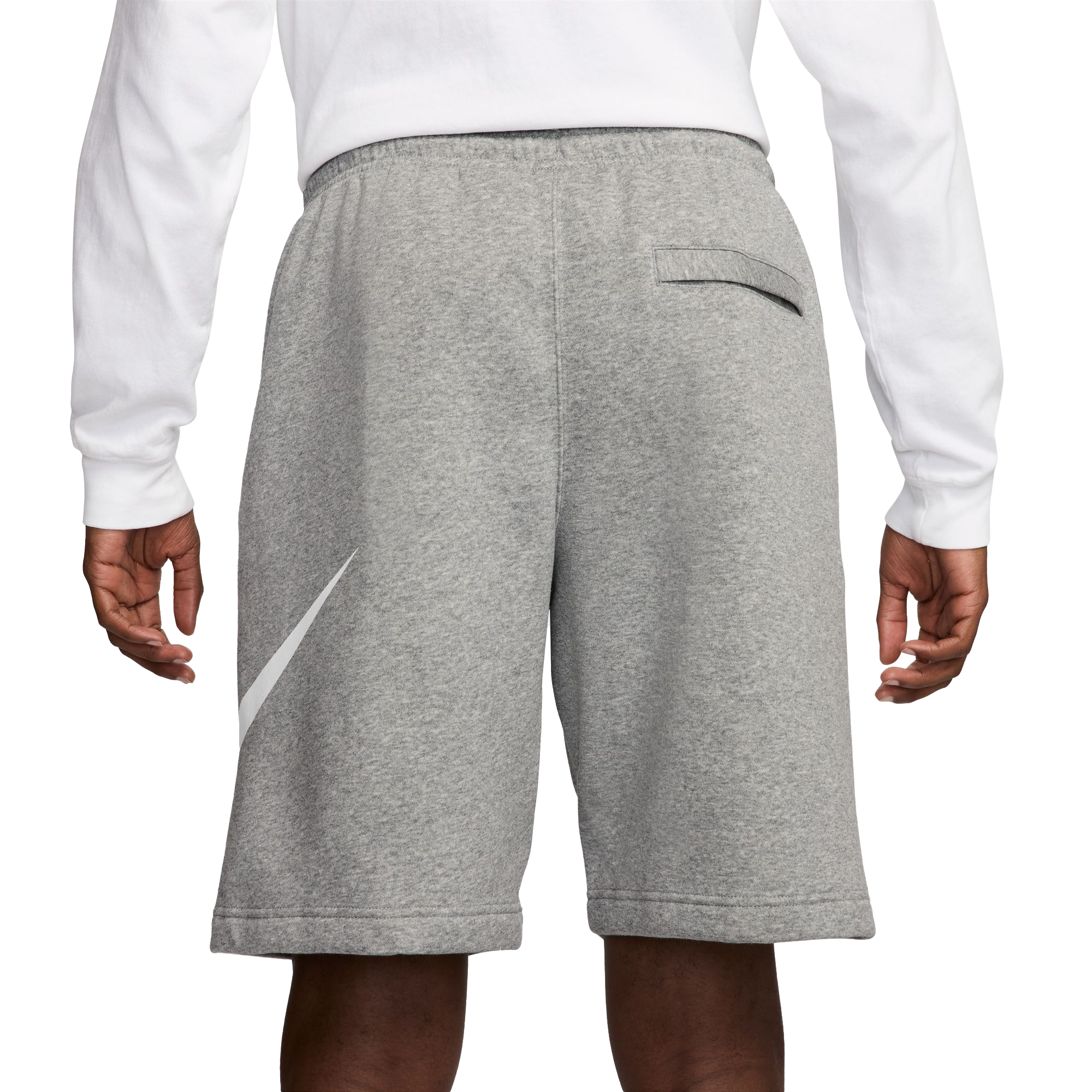 Nike Men's Sportswear Club Brushed Fleece Shorts - GREY Thumbnail View 2