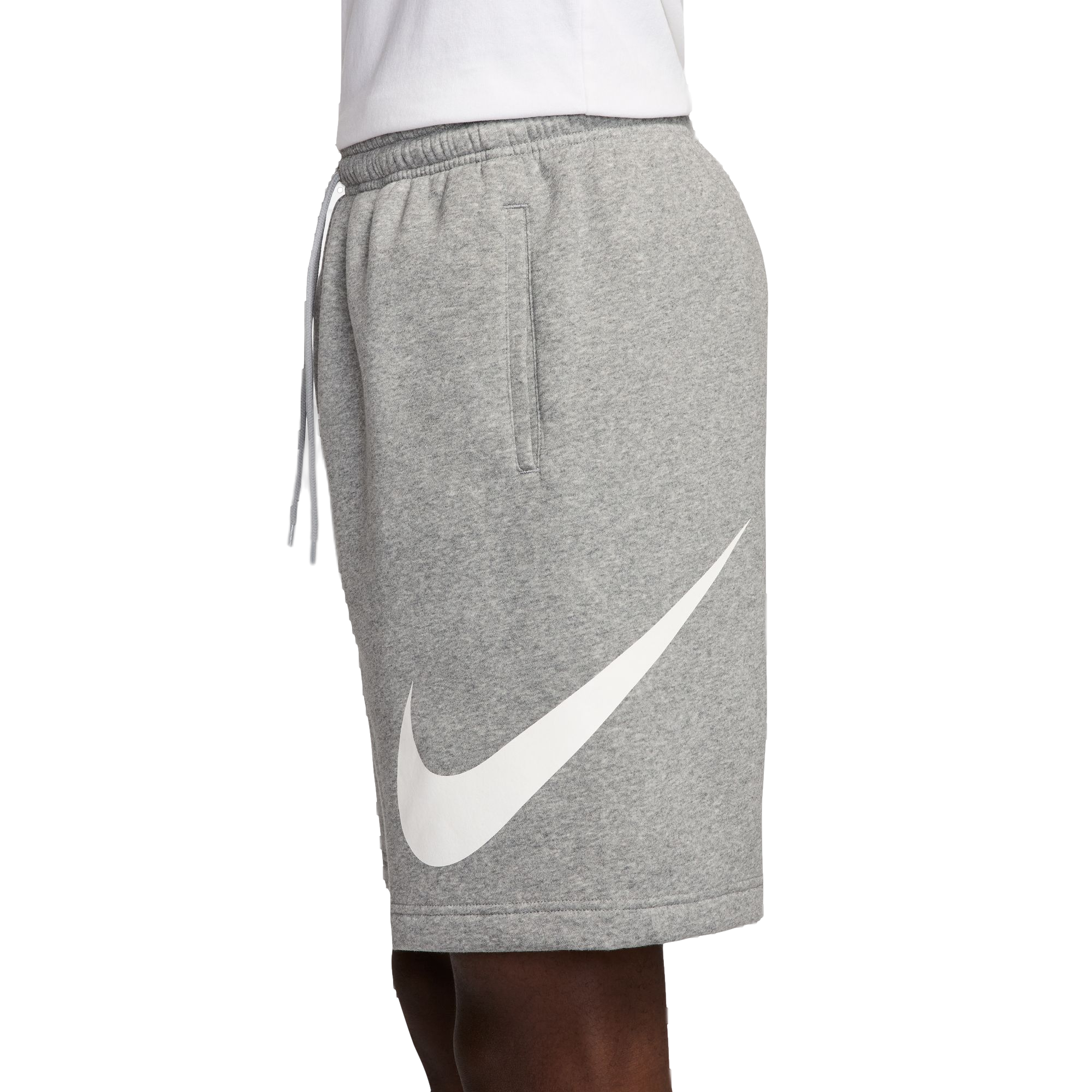Nike Men's Sportswear Club Brushed Fleece Shorts - GREY Thumbnail View 3