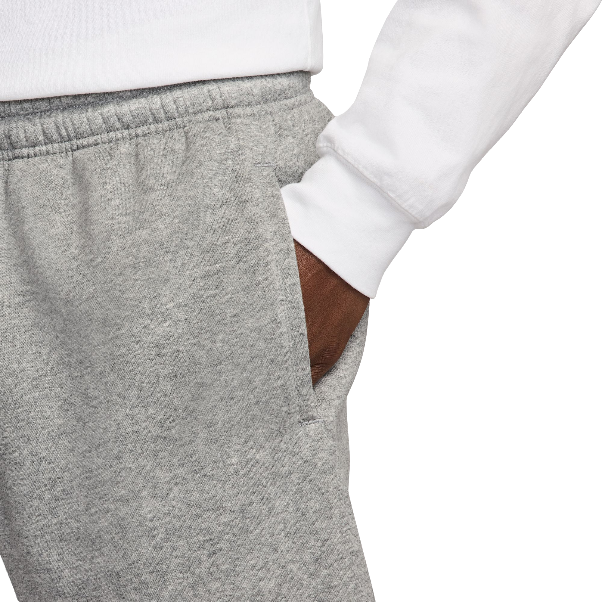 Nike Men's Sportswear Club Brushed Fleece Shorts - GREY Thumbnail View 4